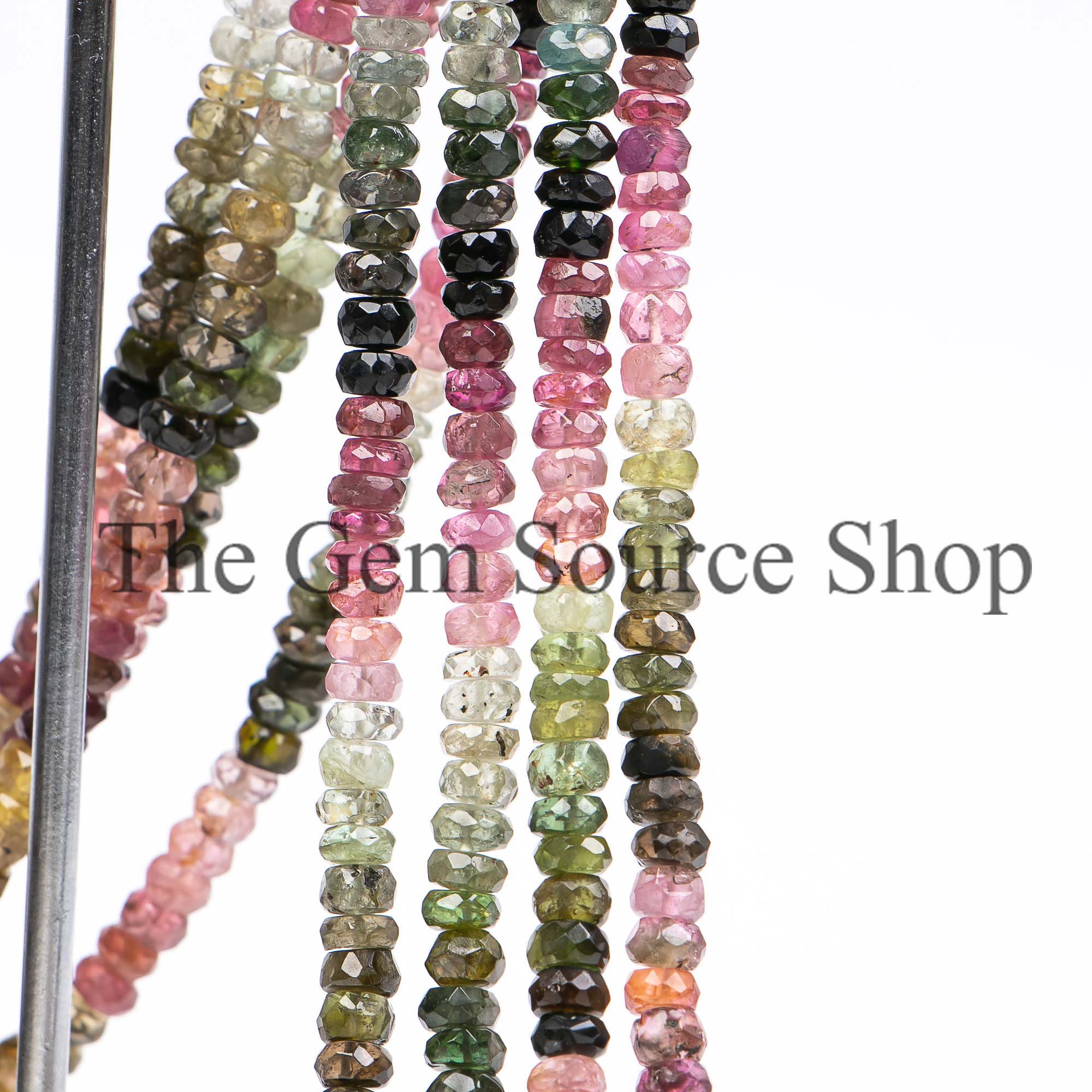Natural Multi Tourmaline Beads, Tourmaline Faceted Beads, Tourmaline Rondelle Shape Beads, Gemstone Beads
