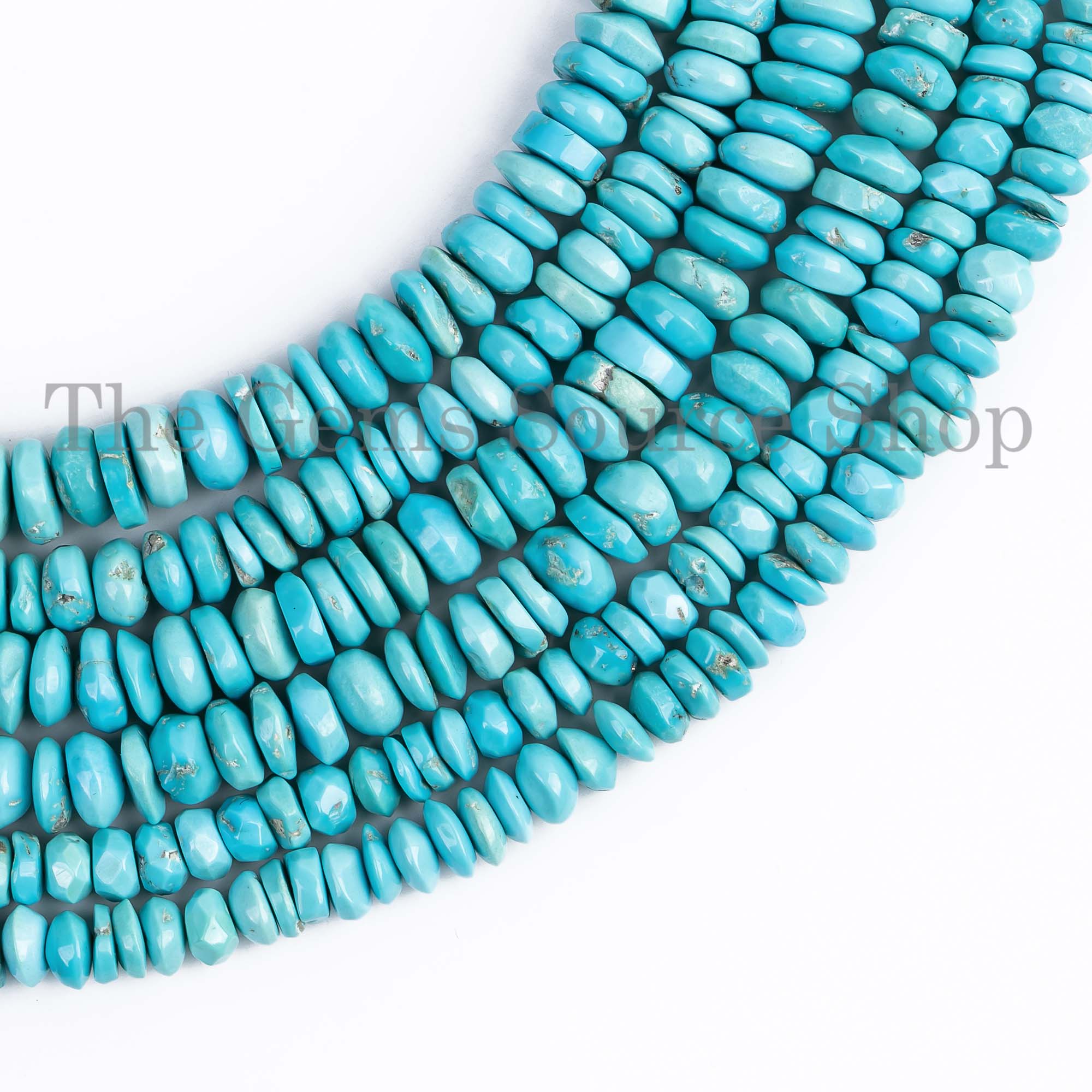 Natural Turquoise Beads, Turquoise Tyre Shape Beads, Turquoise Faceted Beads, Wholesale Beads For Jewelry