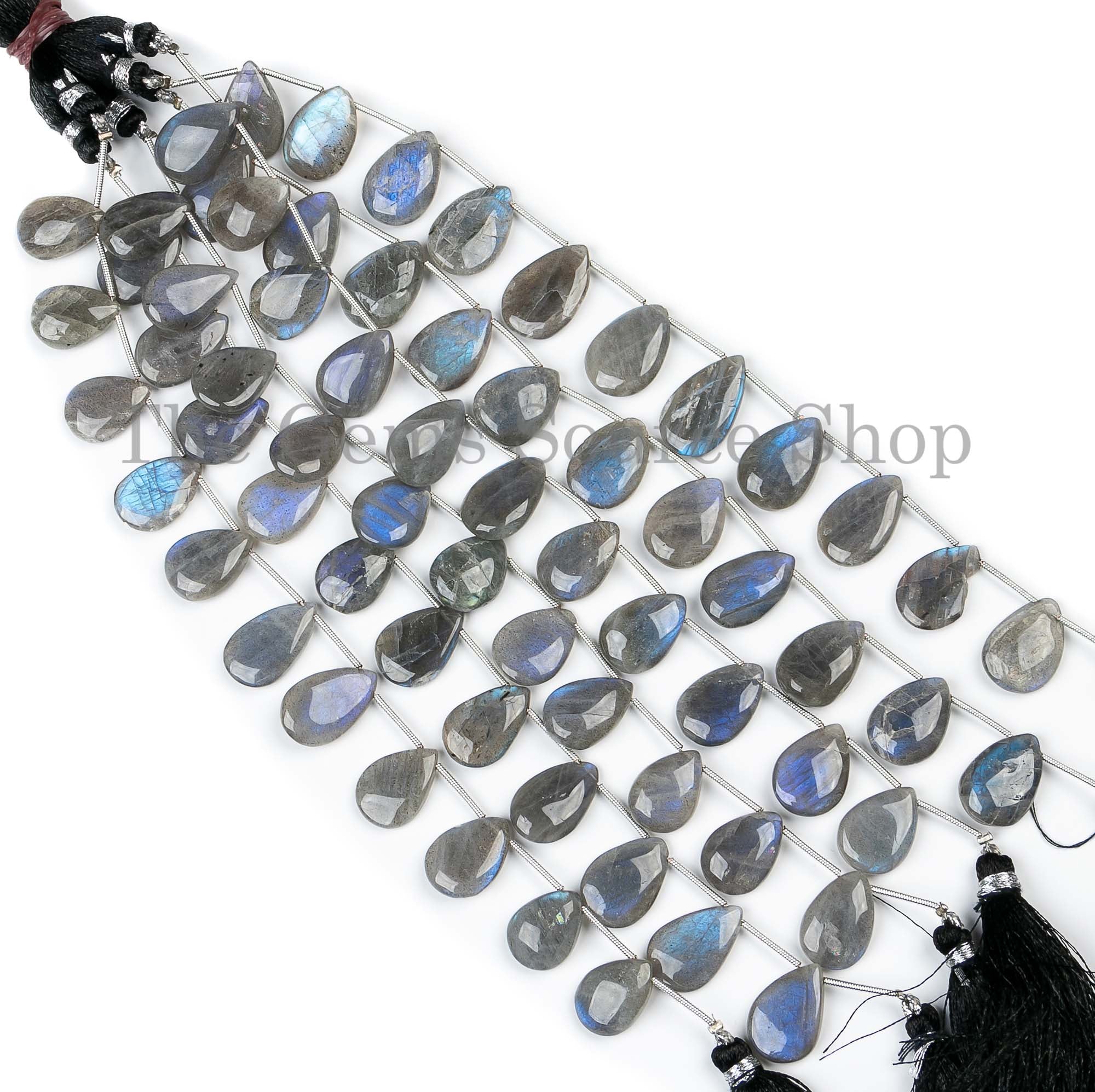 Natural Labradorite Beads, Labradorite Smooth Pear Shape Beads, Plain Labradorite Beads