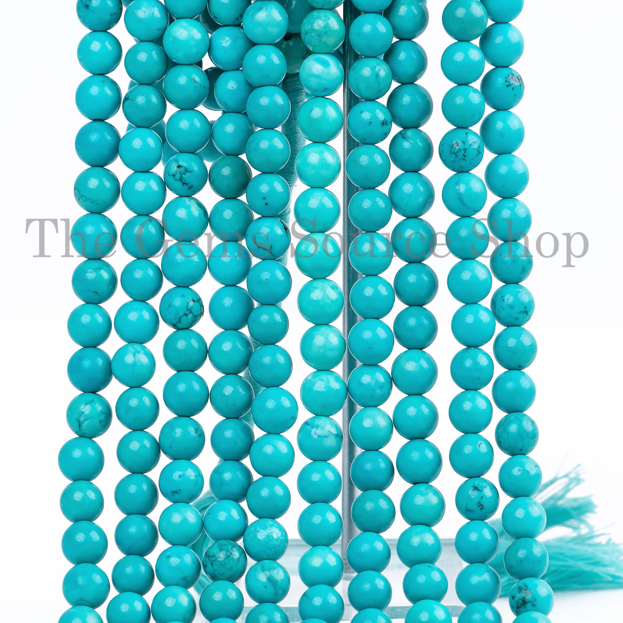 7mm Natural Turquoise Beads, Turquoise Smooth Beads, Turquoise Round Shape Beads, Wholesale Beads