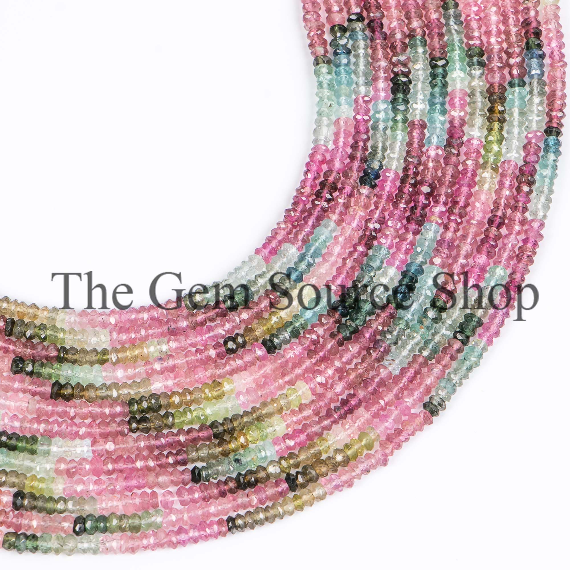 Multi Tourmaline Faceted Beads, Tourmaline Rondelle Shape Beads, Faceted Rondelle Beads