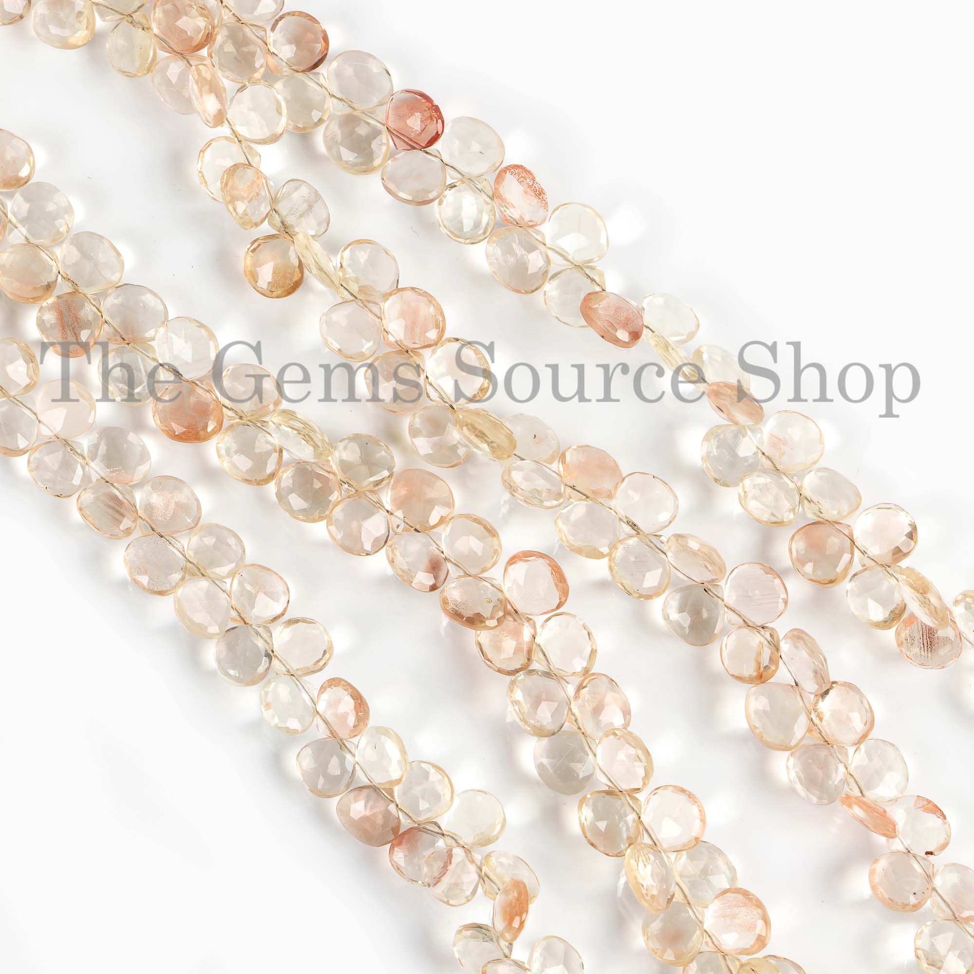 AAA Quality Oregon Sunstone 6-7mm Heart Briolette, Sunstone Heart Beads,Oregon Sunstone Beads, Natural Rare Oregon Sunstone Gemstone