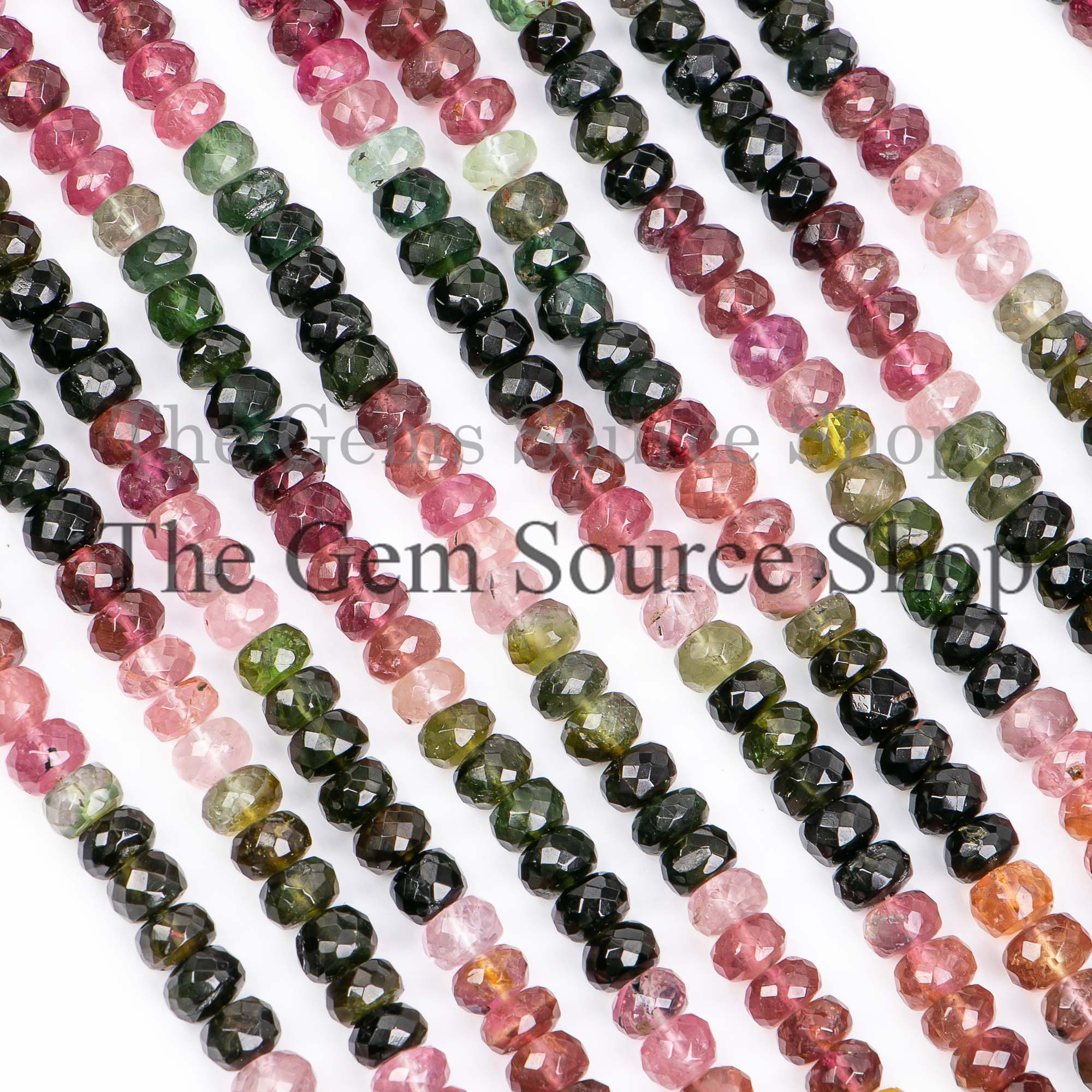 Multi Tourmaline Beads, Tourmaline Faceted Beads, Tourmaline Rondelle Shape Beads, Wholesale Beads