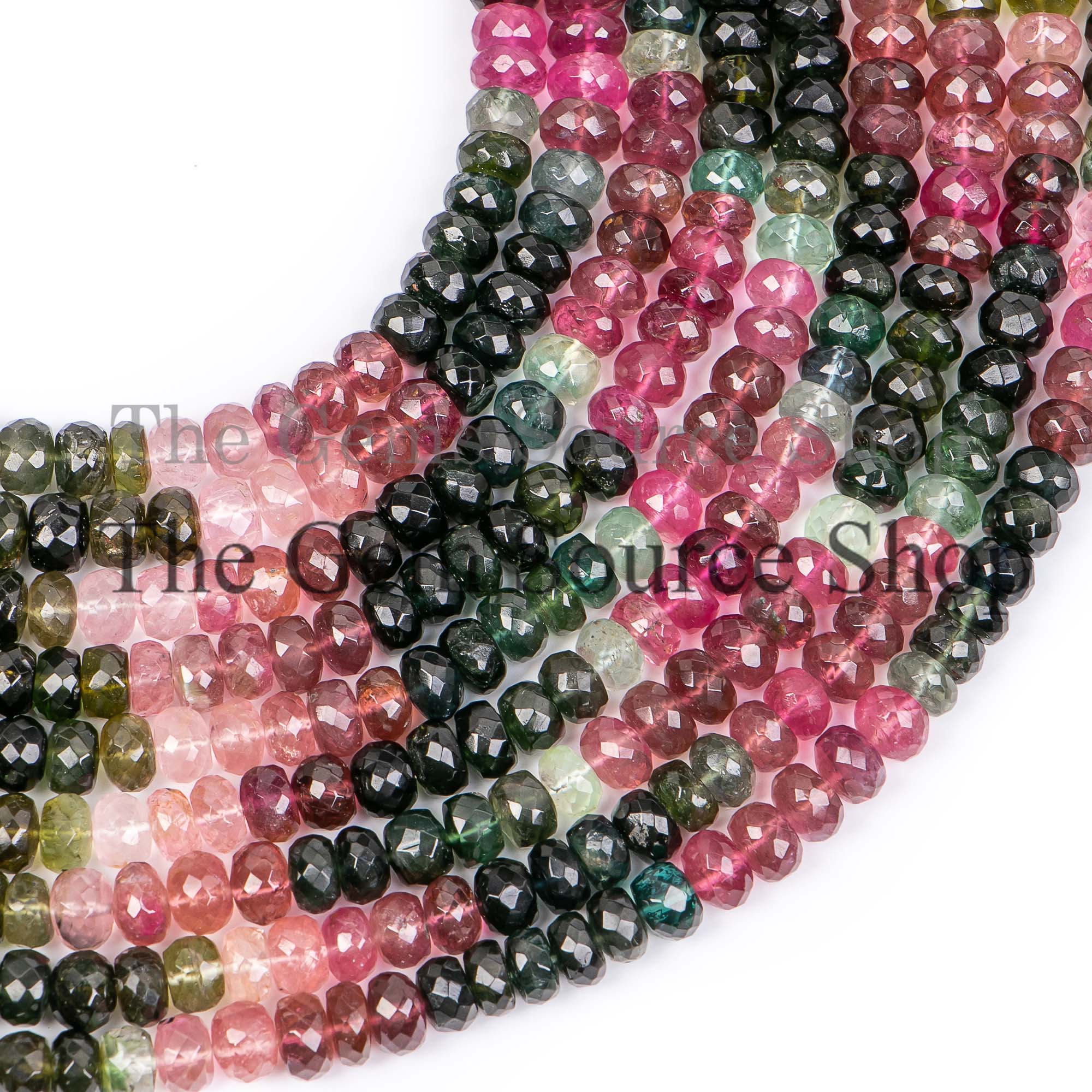 Multi Tourmaline Beads, Tourmaline Faceted Beads, Tourmaline Rondelle Shape Beads, Wholesale Beads