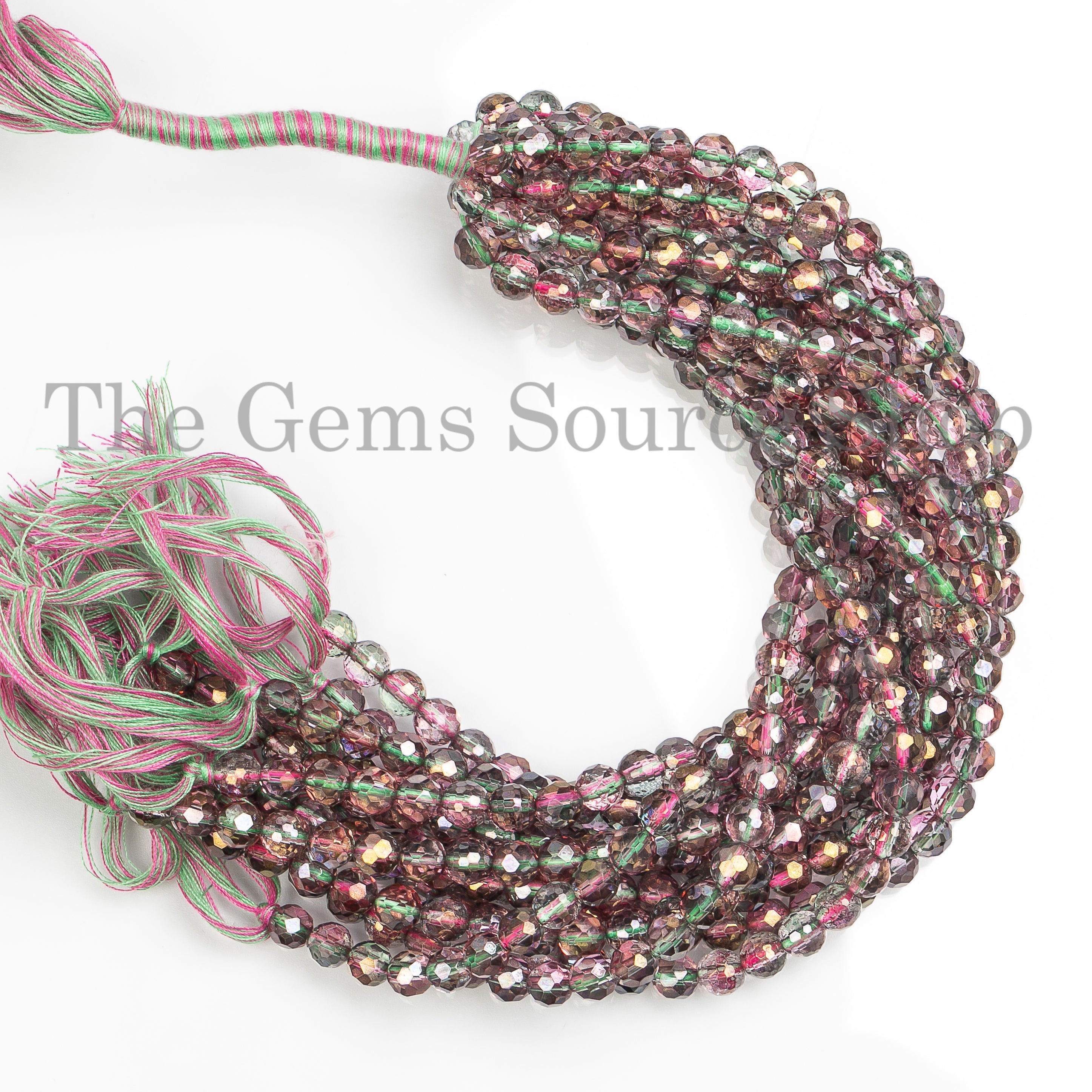 5-5.5mm Pink Mystic Quartz Beads, Mystic Quartz Faceted Beads, Mystic Quartz Rondelle Beads, Faceted Rondelle Beads, Mystic Quartz Gemstone