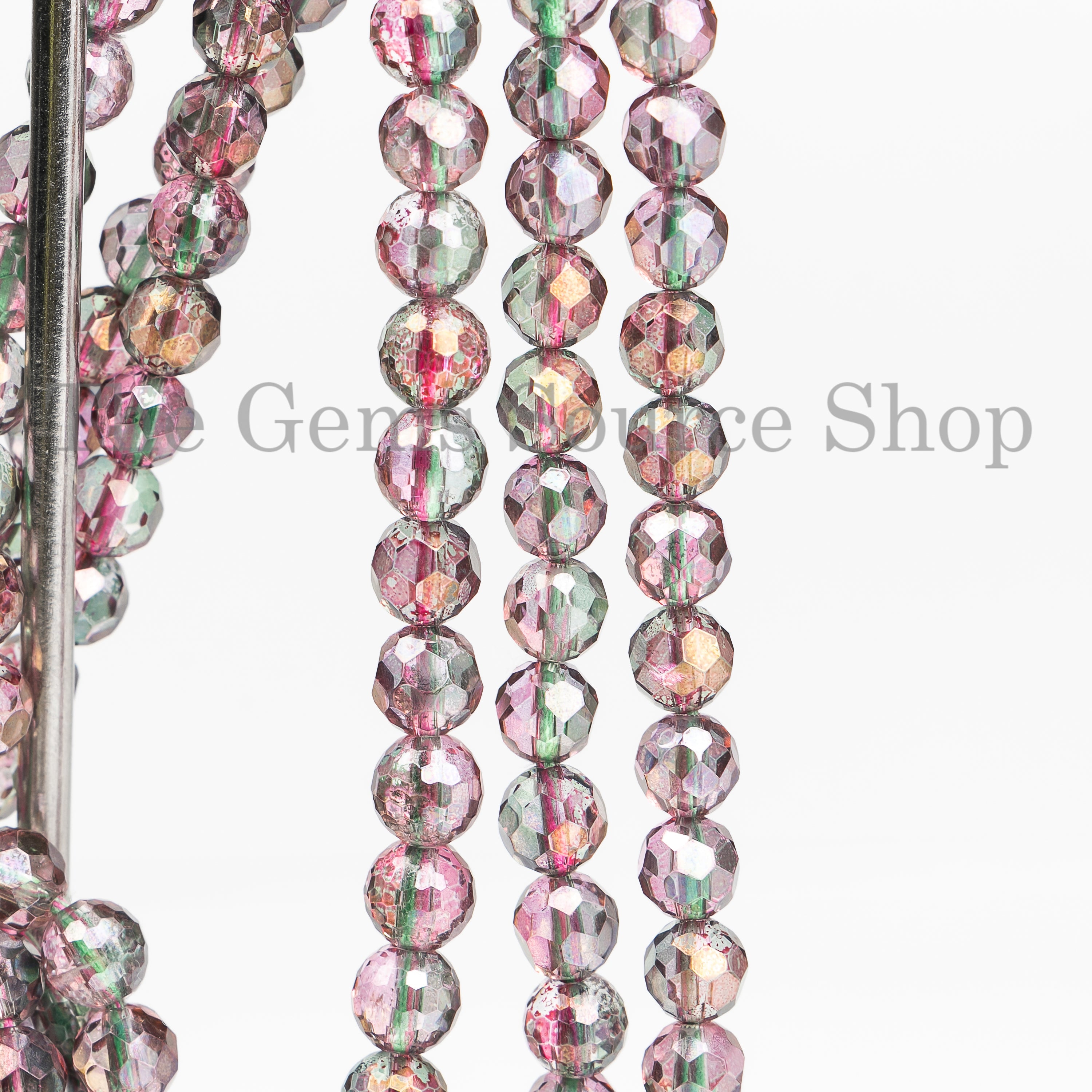 5-5.5mm Pink Mystic Quartz Beads, Mystic Quartz Faceted Beads, Mystic Quartz Rondelle Beads, Faceted Rondelle Beads, Mystic Quartz Gemstone