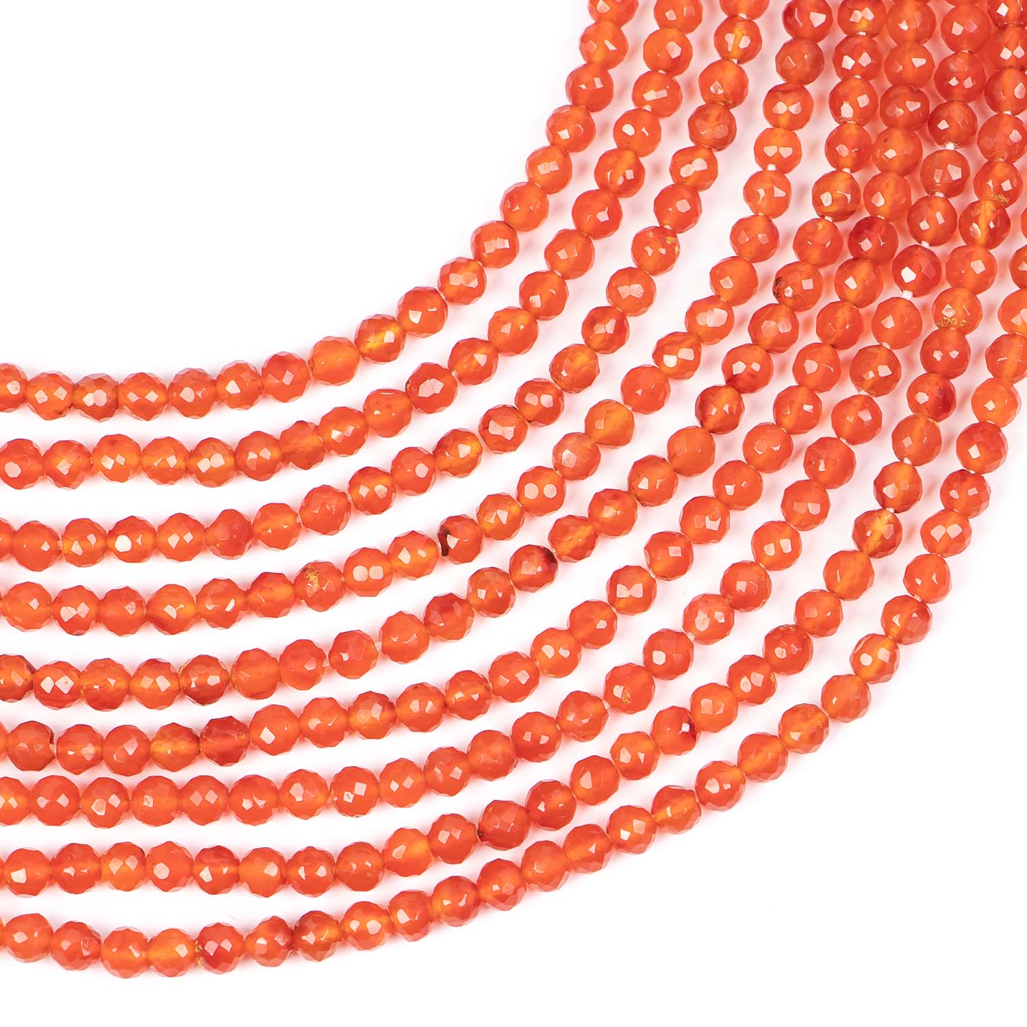 Carnelian Faceted Round Shape Gemstone Beads