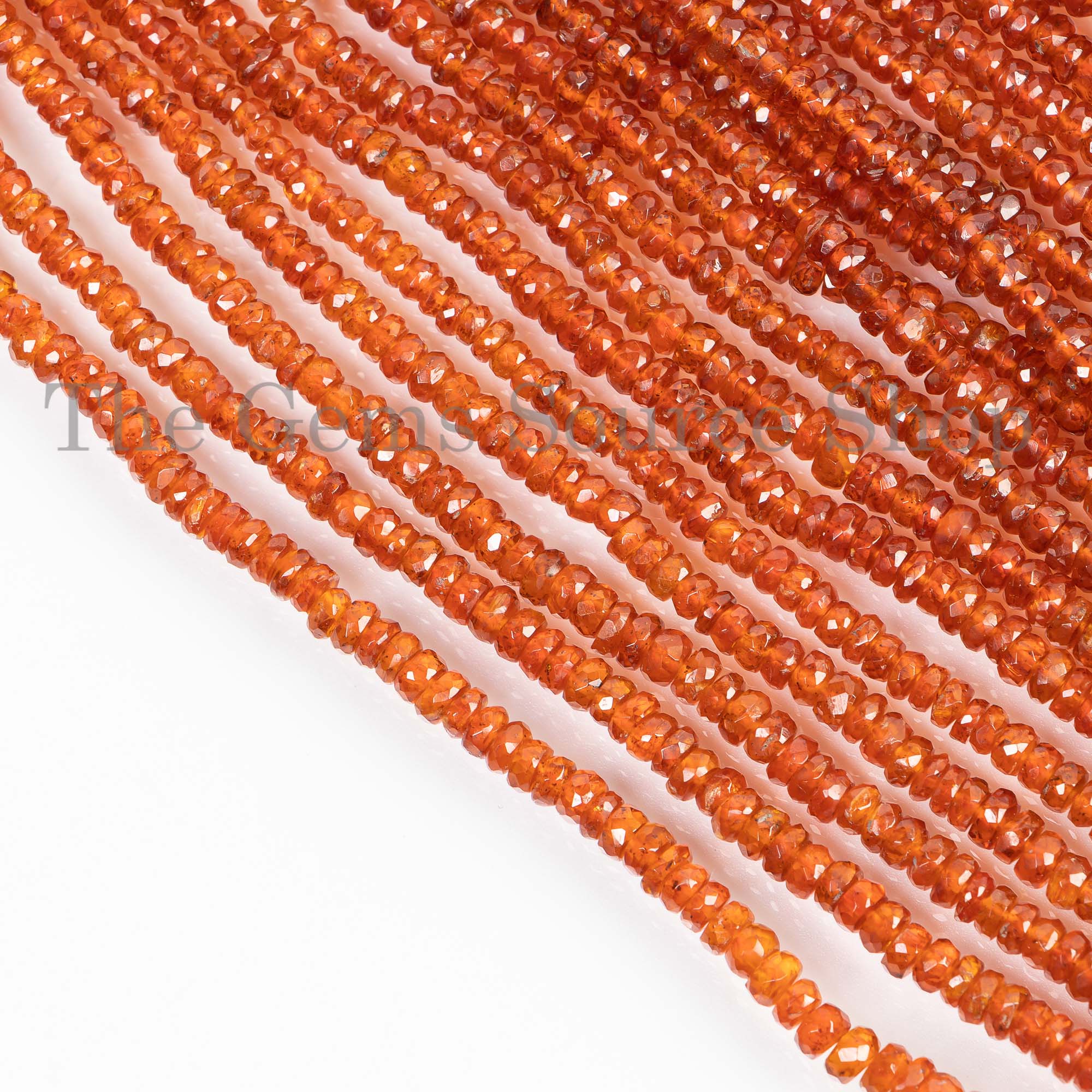 Orange Kyanite 3.5-5.5mm Rondelle Beads, Kyanite Faceted Beads, Kyanite Beads, Kyanite Gemstone Beads, Orange Kyanite Beads