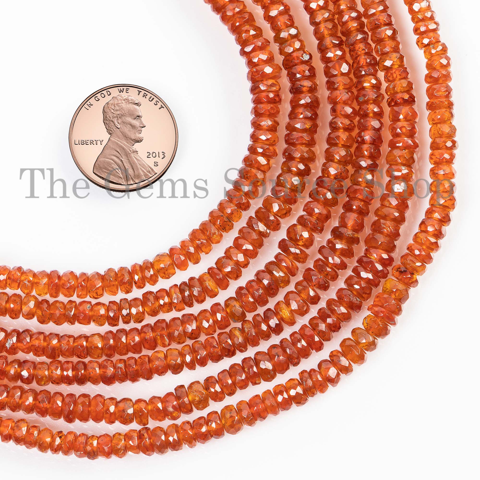Orange Kyanite 3.5-5.5mm Rondelle Beads, Kyanite Faceted Beads, Kyanite Beads, Kyanite Gemstone Beads, Orange Kyanite Beads