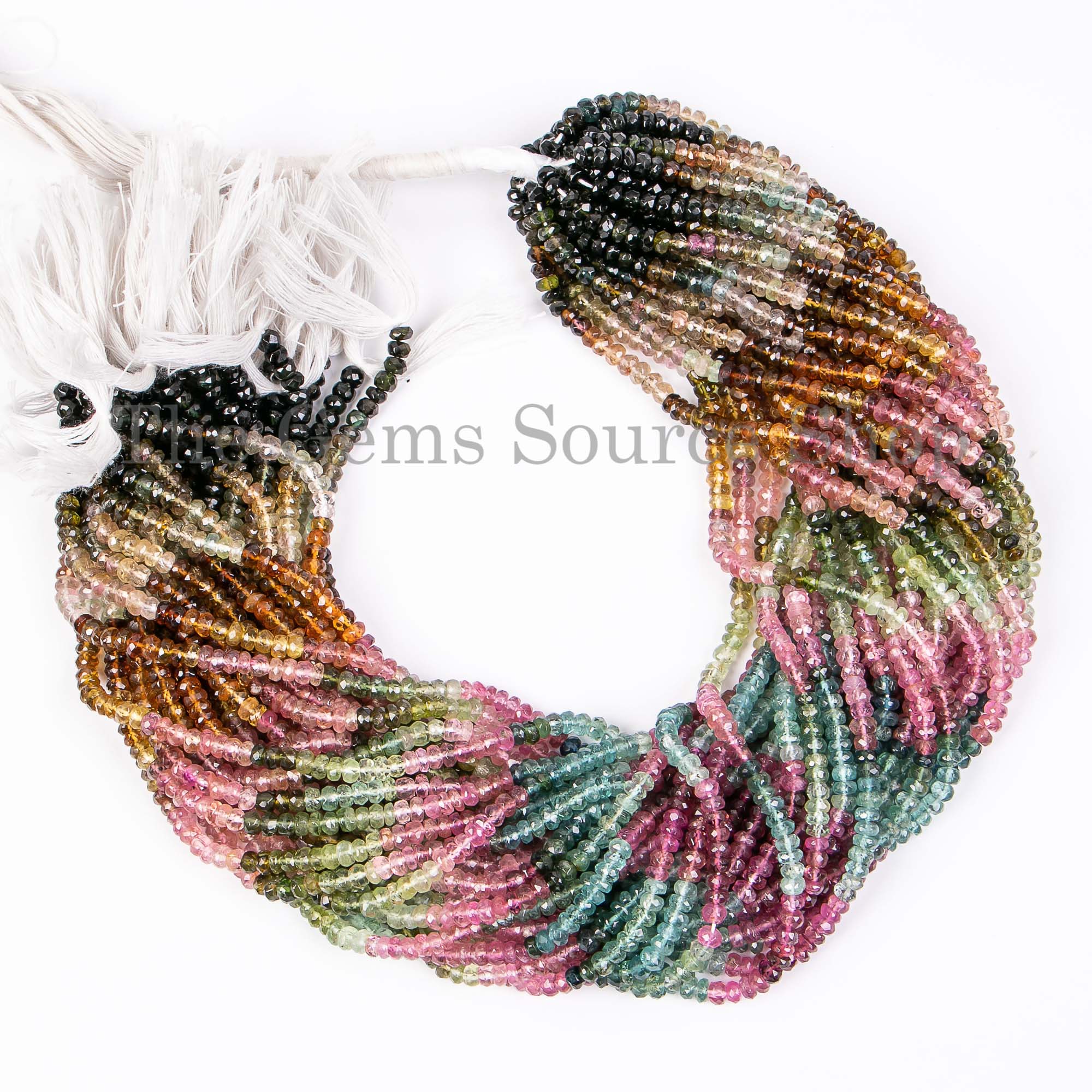Natural Multi Tourmaline Beads, Multi Tourmaline Faceted Beads, Multi Tourmaline Rondelle Shape Beads