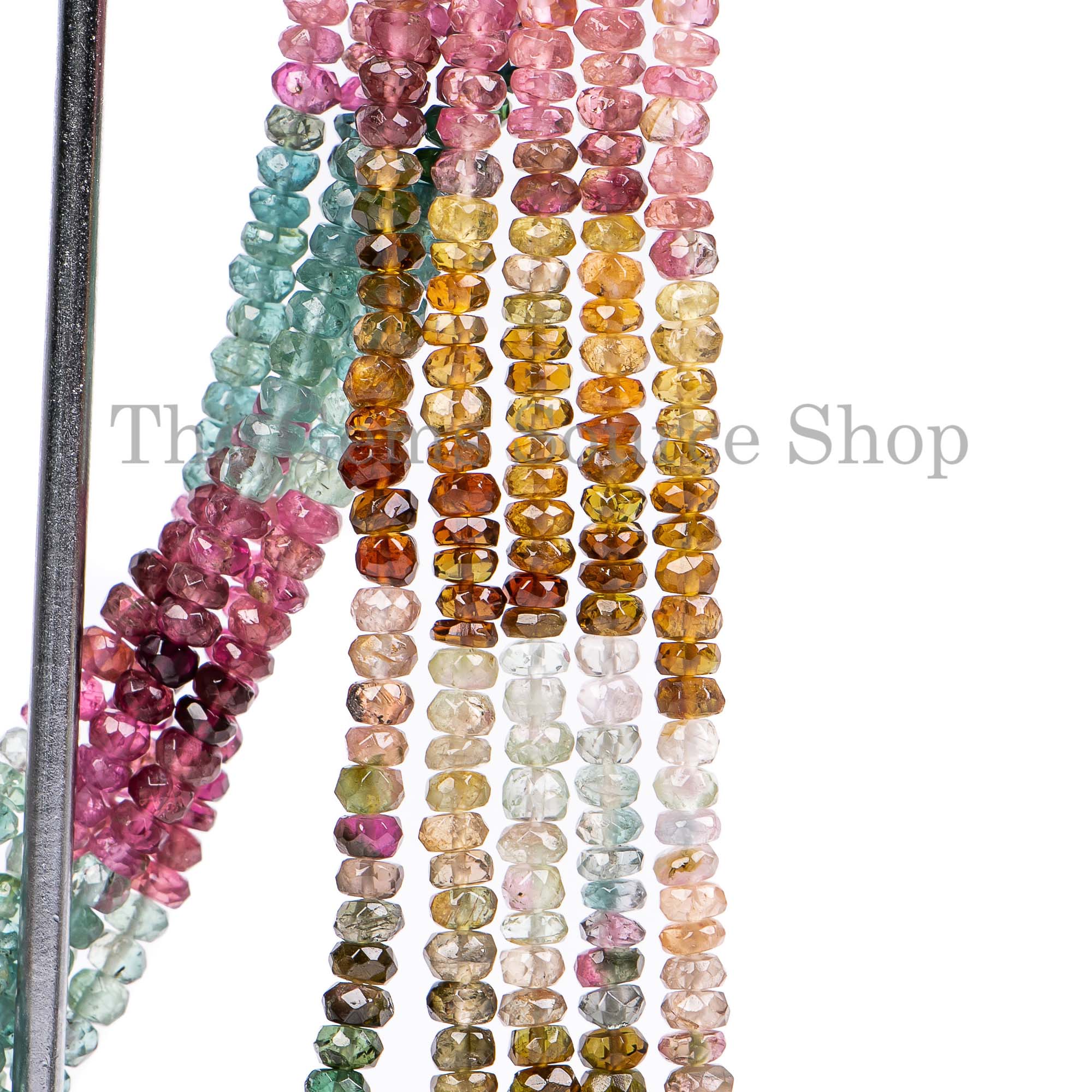 Natural Multi Tourmaline Beads, Multi Tourmaline Faceted Beads, Multi Tourmaline Rondelle Shape Beads