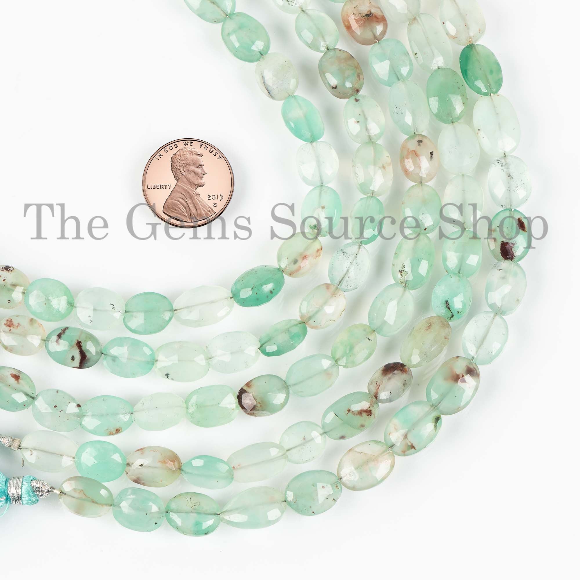 Aqua Chalcedony Faceted Oval Briolette, 7.5x9.5-8x11mm Aqua Chalcedony Beads, Oval Beads, Jewelry Making Beads, Faceted Beads