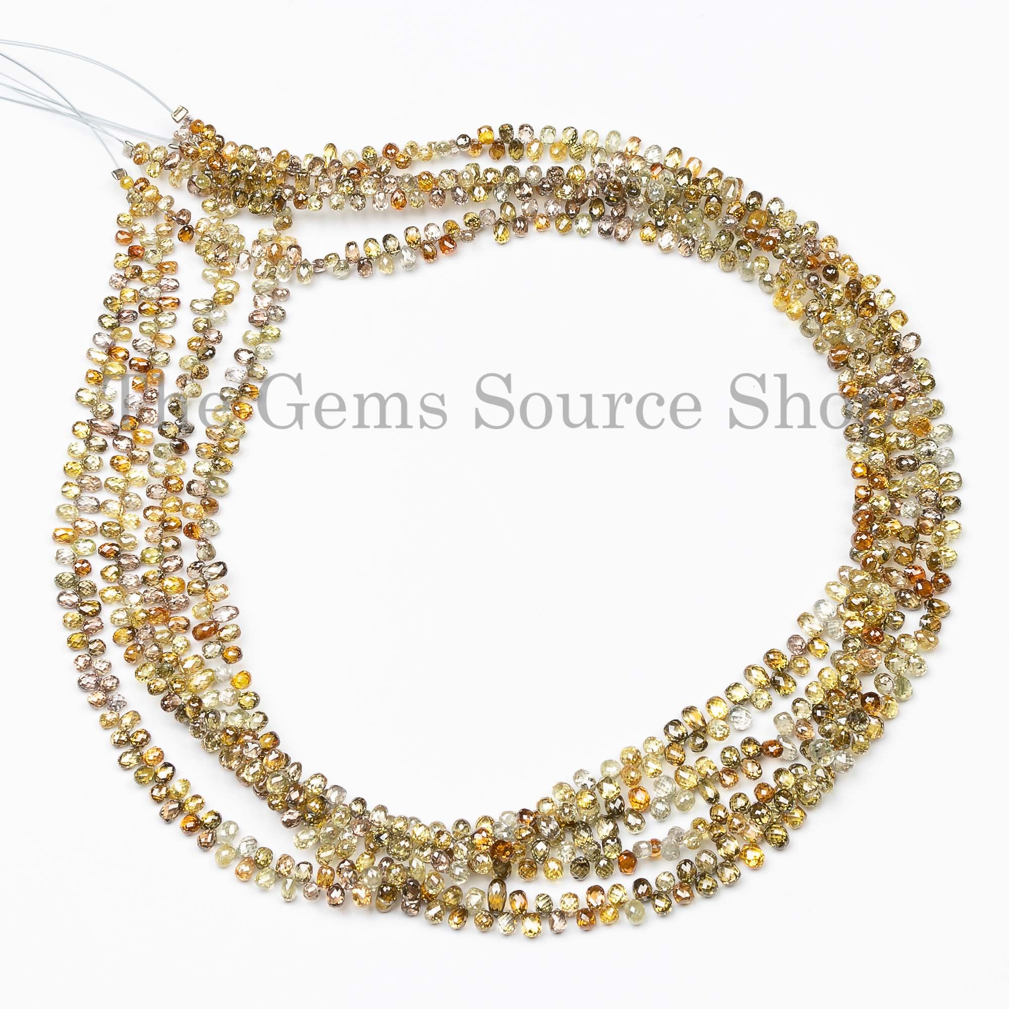 Exclusive High Quality Multi Color Sparkling Diamond Drop Beads, Diamond Faceted Beads