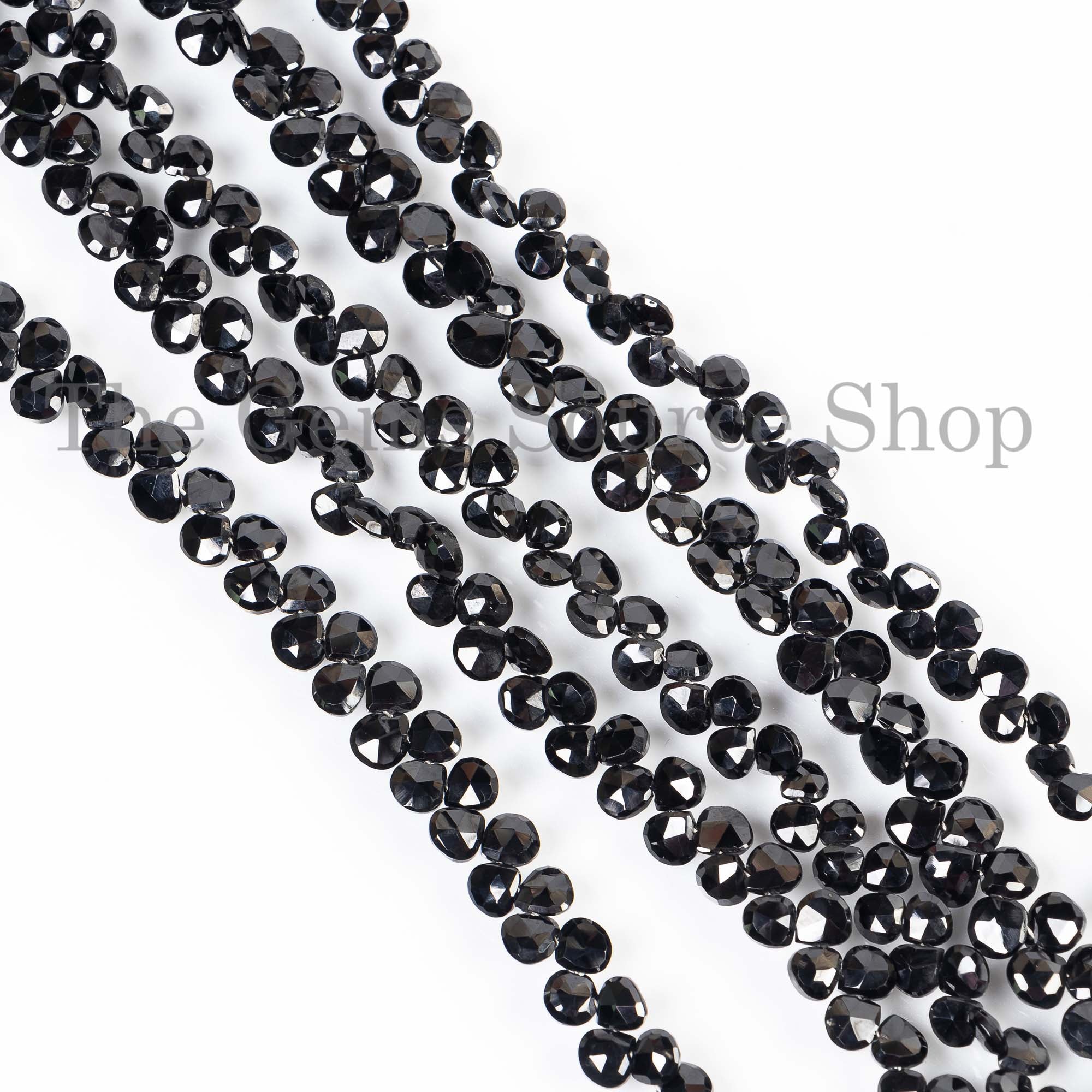 Black Spinel Faceted Heart Beads, 5-5.5mm Black Spinel Beads, Black Spinel Faceted Beads, Black Spinel Heart Beads, Beads For Jewelry