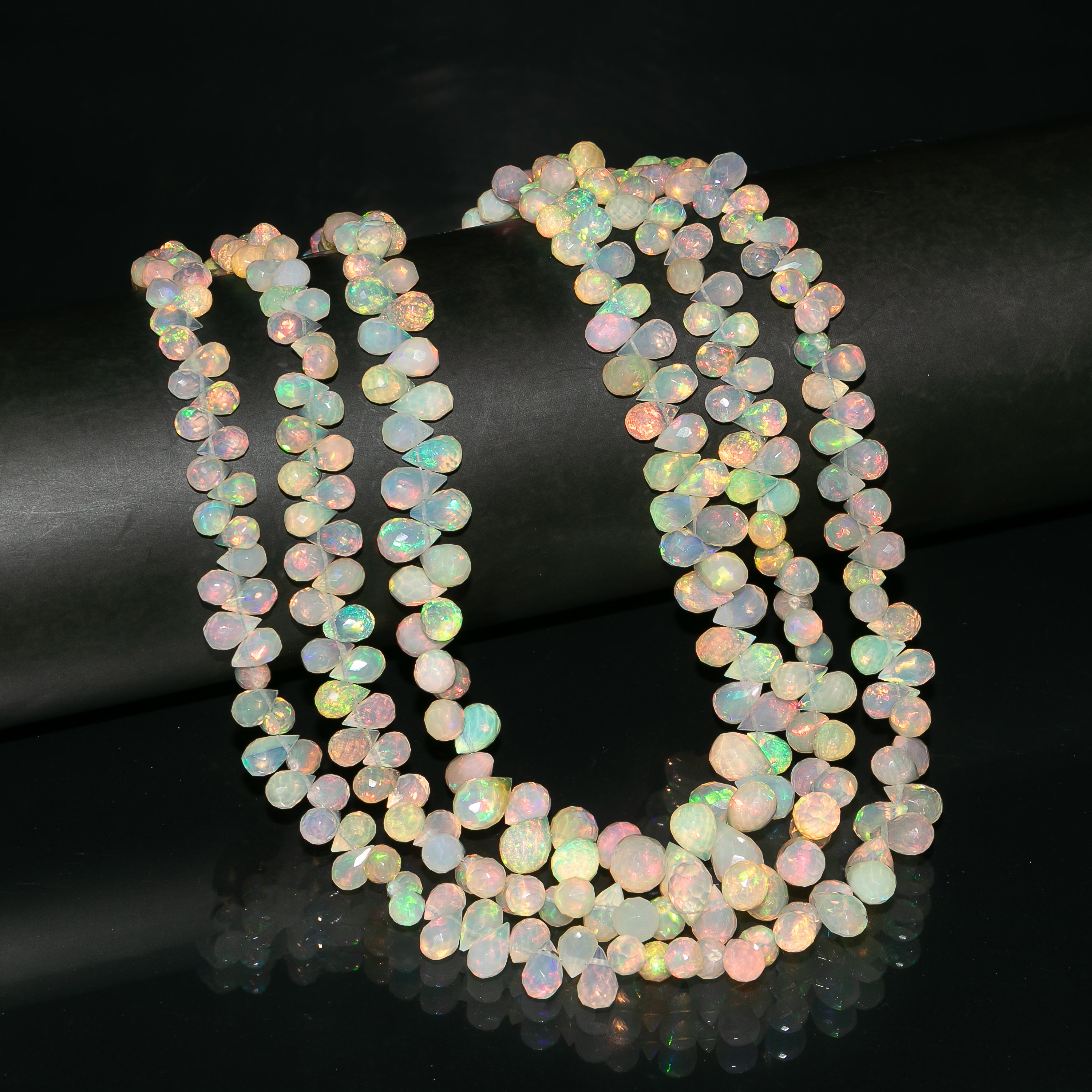 Top Quality Natural Ethiopian Opal Beads, Faceted Teardrop Beads, Loose Opal Beads