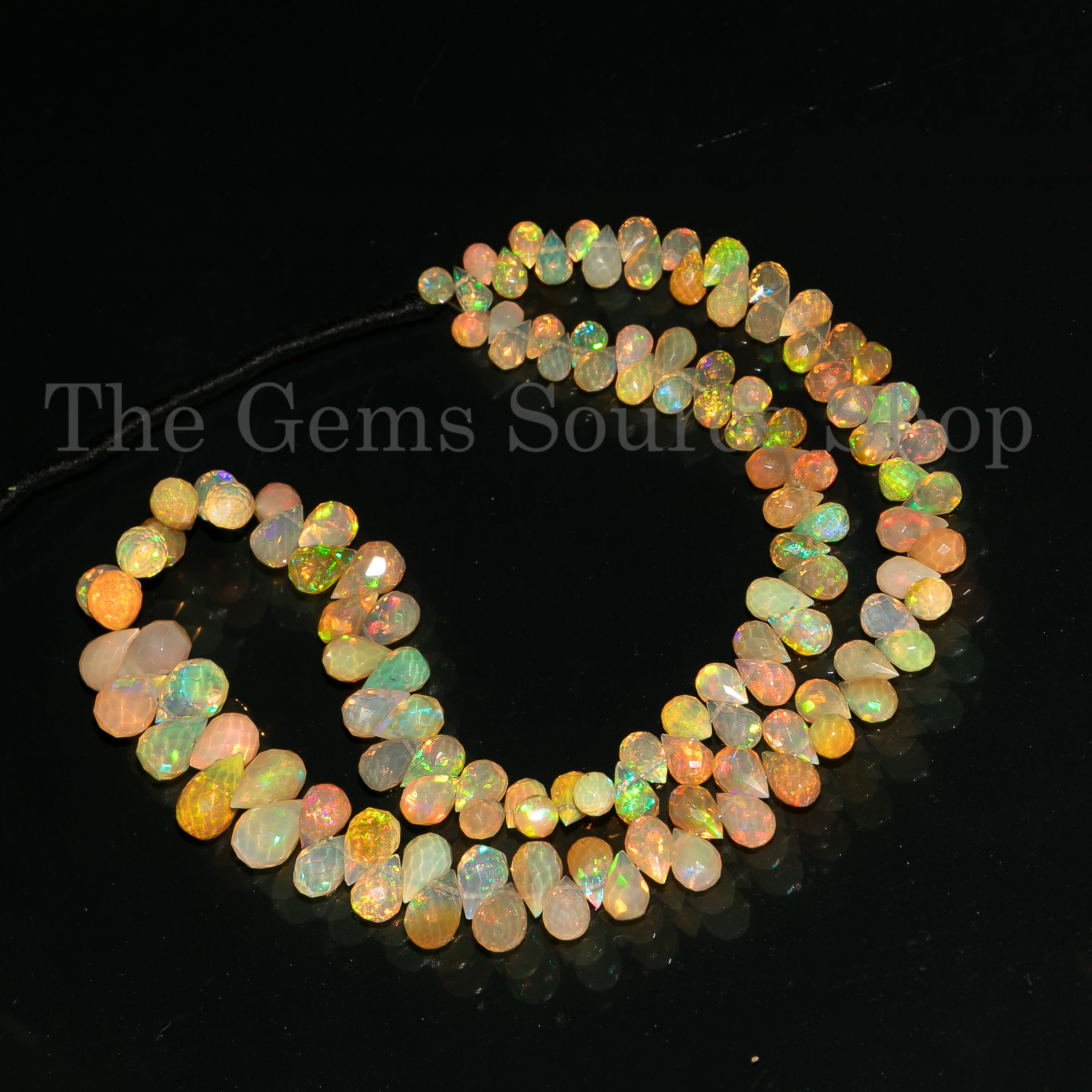 Ethiopian Opal Beads, 3.5x5.5-6x9mm Ethiopian Opal Tear Drop Beads, Opal Faceted Drop Beads, Opal Beads, Ethiopian Beads, Faceted Beads