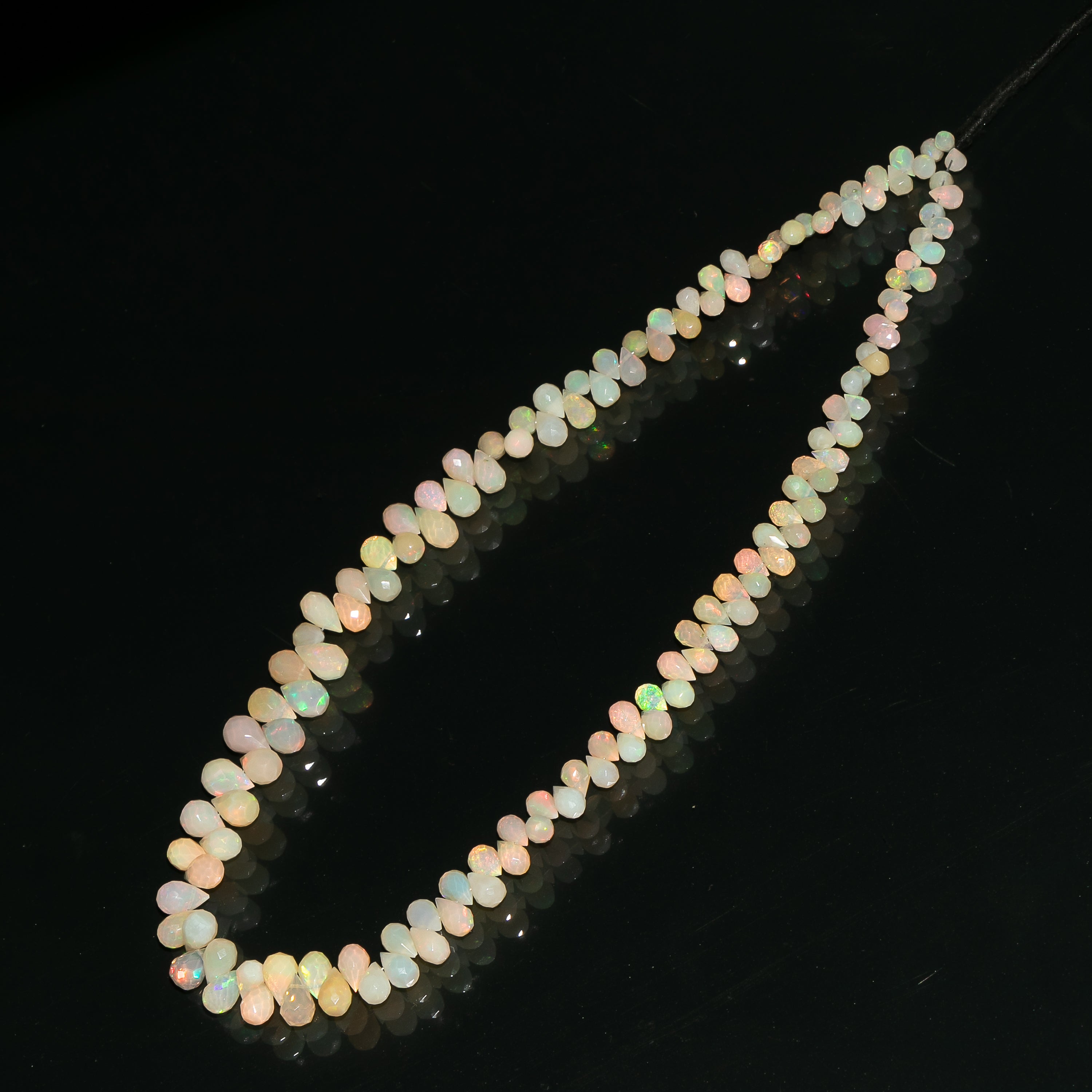 Natural Ethiopian Opal Briolette Drops, Loose Opal Beads For Jewelry, Gemstone Beads