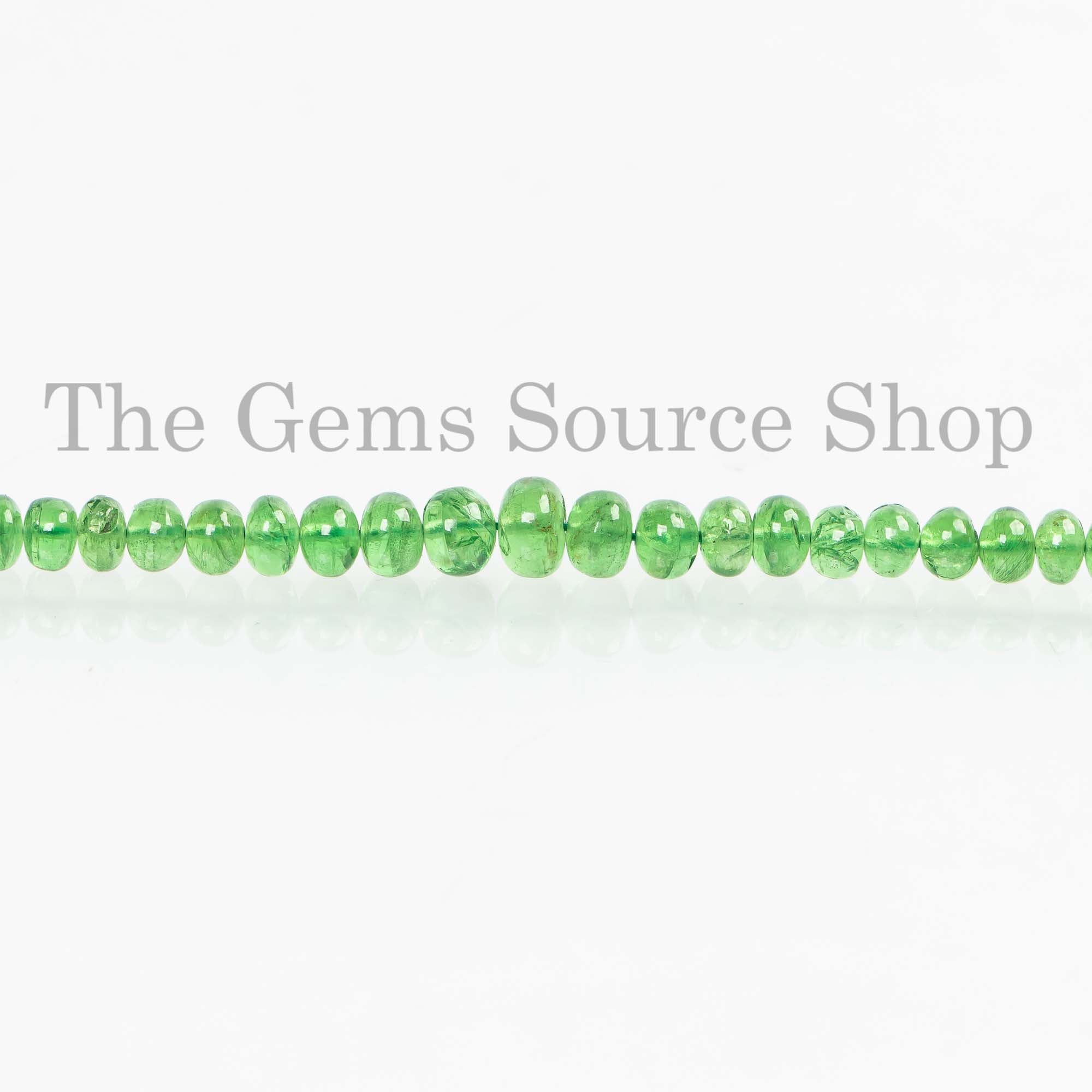 Top Quality Tsavorite Rondelle Beads, 3.5-6mm Tsavorite Beads, Tsavorite Plain Rondelle Beads, Tsavorite Smooth Beads, Beads For Jewelry