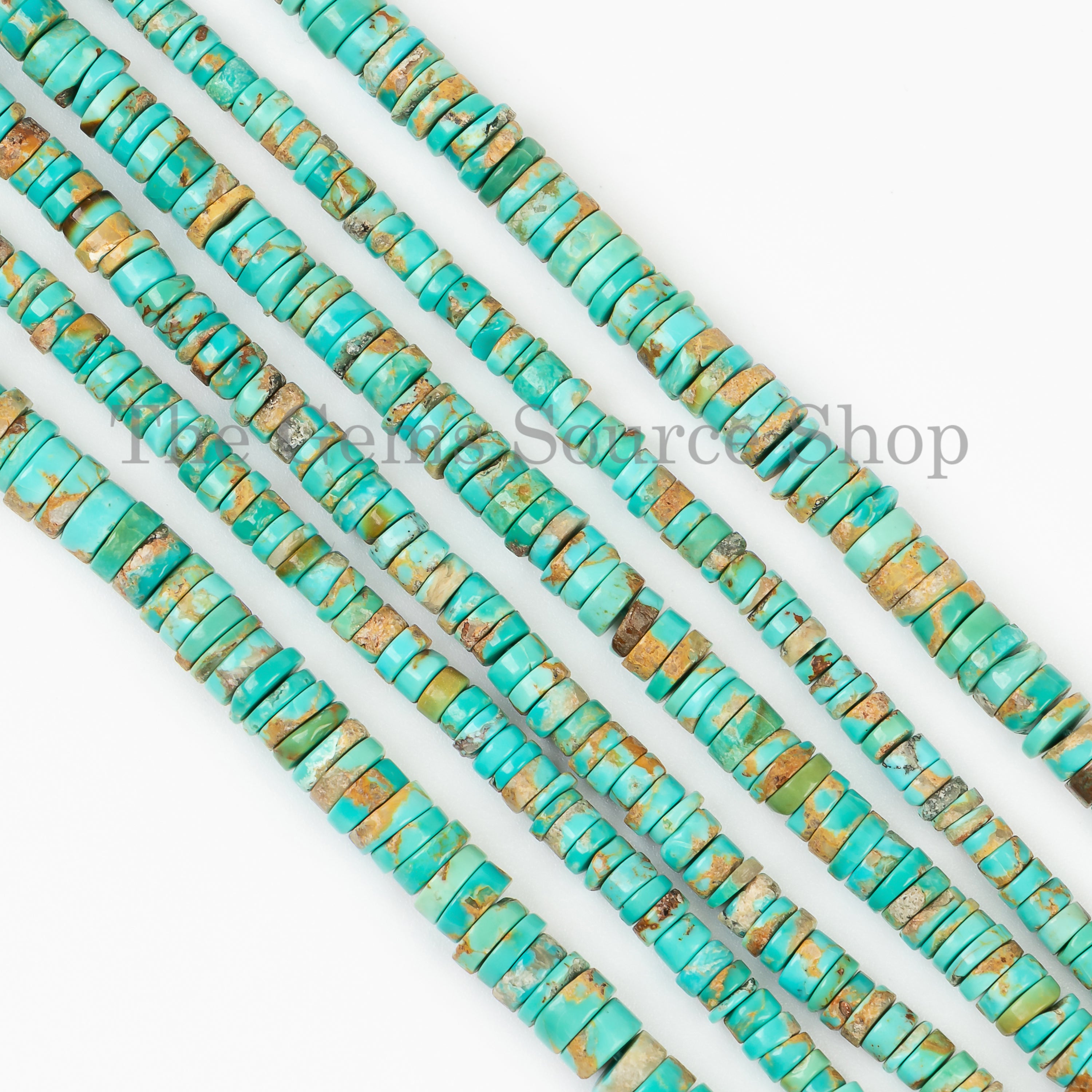 Turquoise Smooth Tyre Shape Beads, Plain Tyre Turquoise Beads