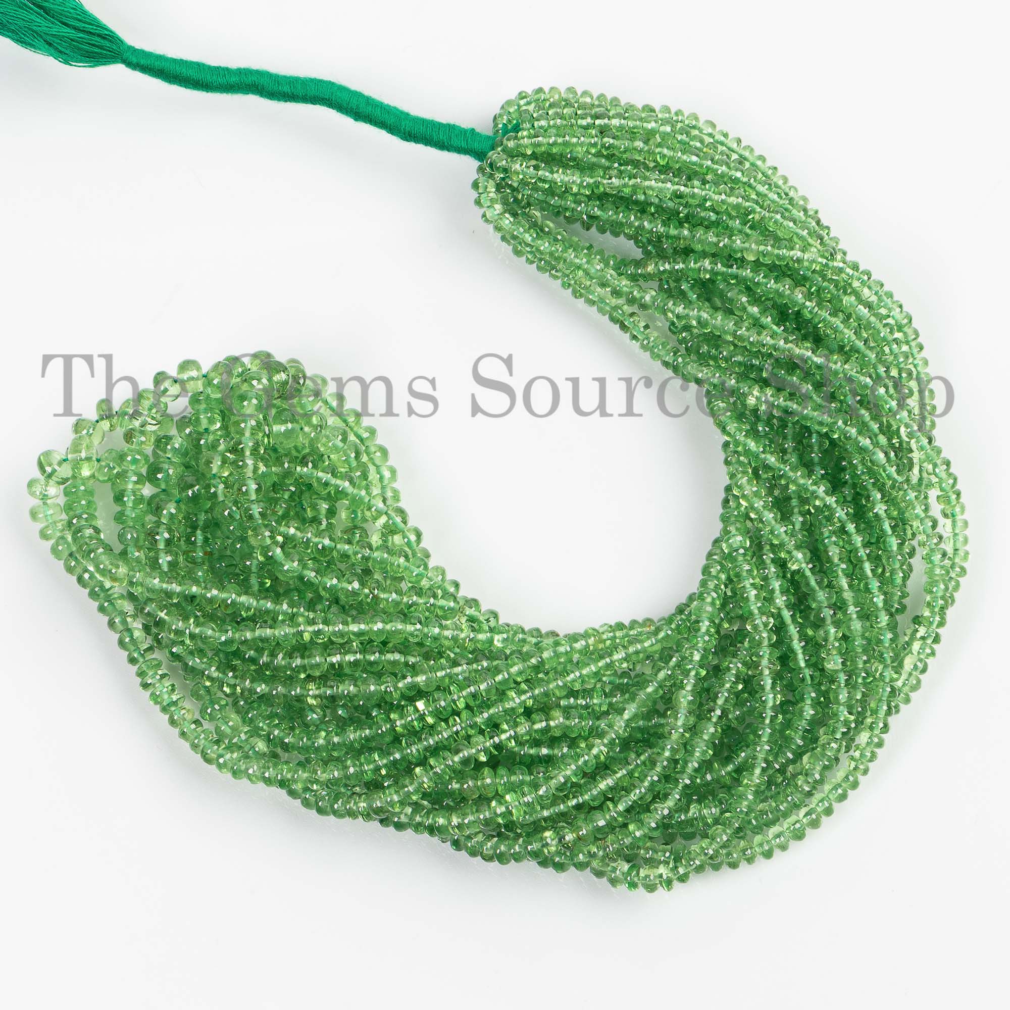 High Quality Tsavorite Rondelle Beads, 3-5mm Tsavorite Beads, Tsavorite Plain Rondelle Beads, Tsavorite Smooth Beads, Beads For Jewelry