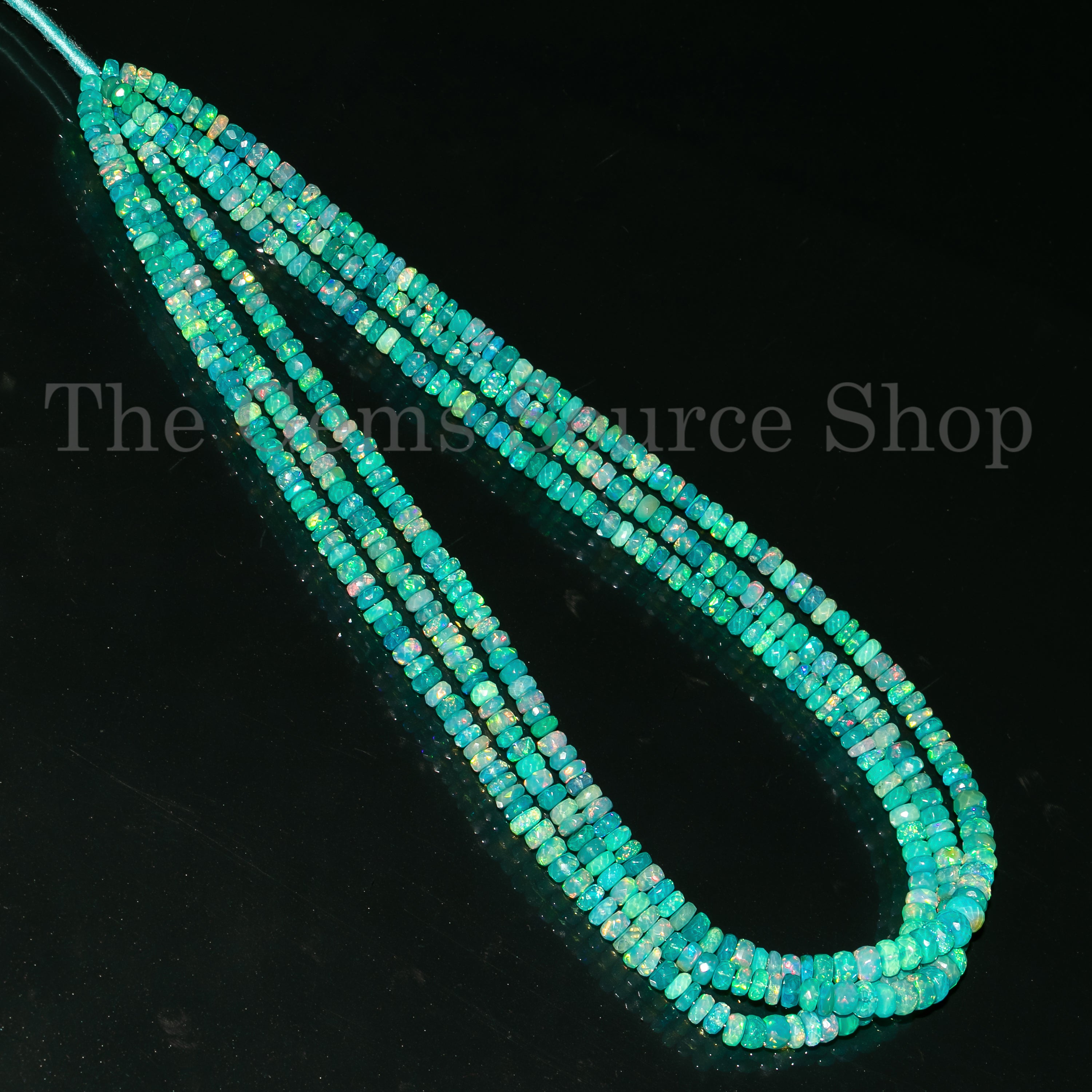 4-7 mm Paraiba Opal Faceted Beads, Paraiba Opal Rondelle Shape Beads, Opal Beads, Opal Briolettes Beads, Multi Fire Opal Beads