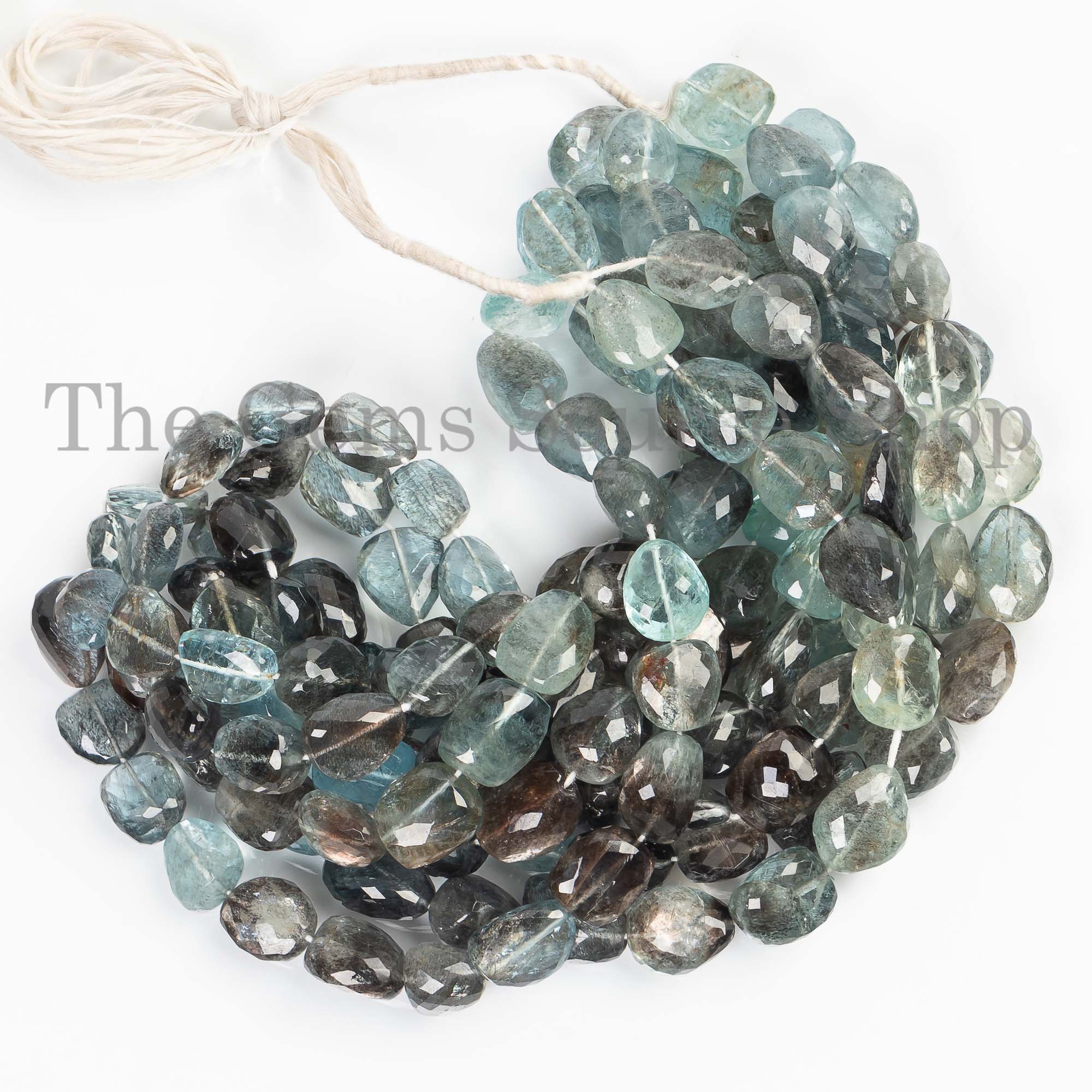 Rare Aquamarine Sunstone Nugget Beads, 12x13-13.5x16mm Aquamarine Fancy Beads, Faceted Beads, Nugget Beads Briolette, Jewelry Making Beads