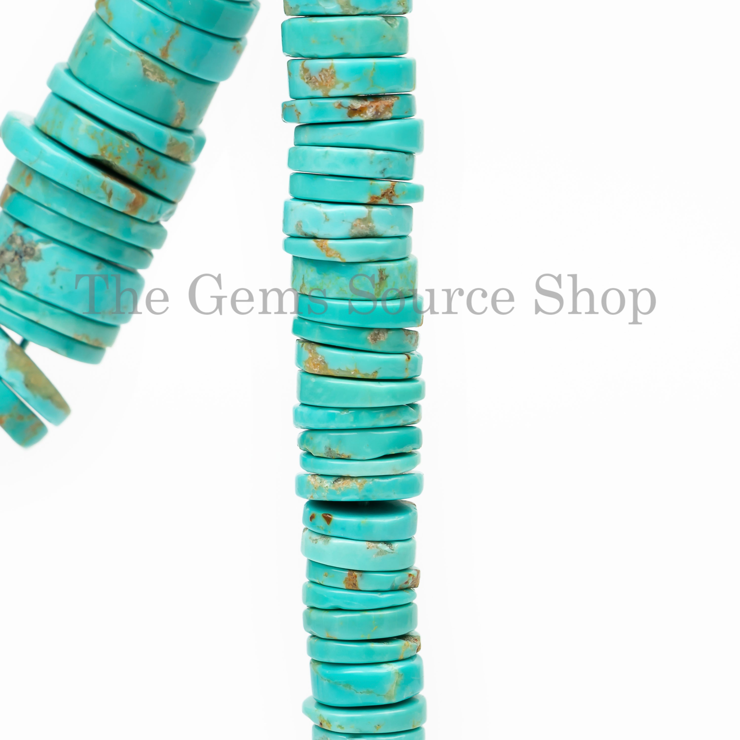 Turquoise Smooth Tyre Shape Beads, Turquoise Plain Tyre Beads Wholesale Beads