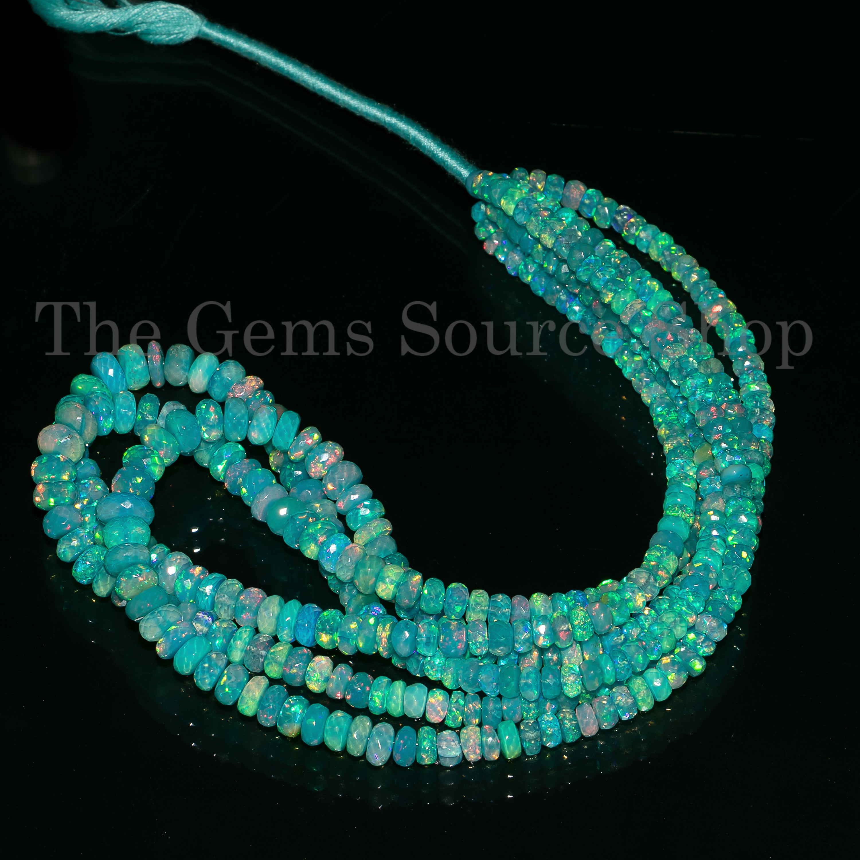 Paraiba Opal Faceted Rondelle Beads, Paraiba Opal Beads, 5-7mm Paraiba Opal Rondelle, Opal Beads, Opal Rondelle Beads, Beads For Jewelry