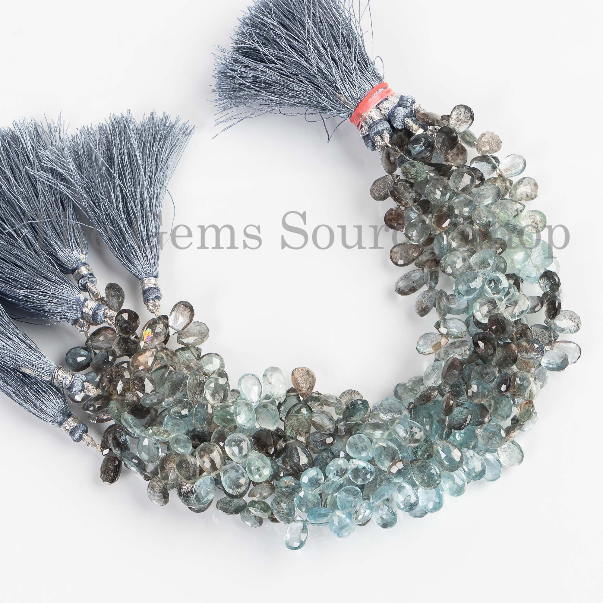 Rare Aquamarine Sunstone Pear Beads, 6x9-6.5x10.5mm Top Quality Aquamarine Beads, Pear Briolette, Aquamarine Sunstone Faceted Beads
