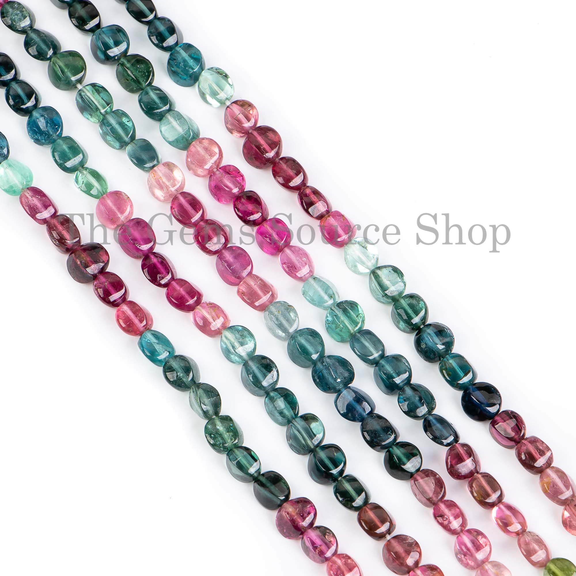 Natural Multi Tourmaline Beads, Tourmaline Smooth Twisted Beads, Multi Tourmaline Gemstone Beads