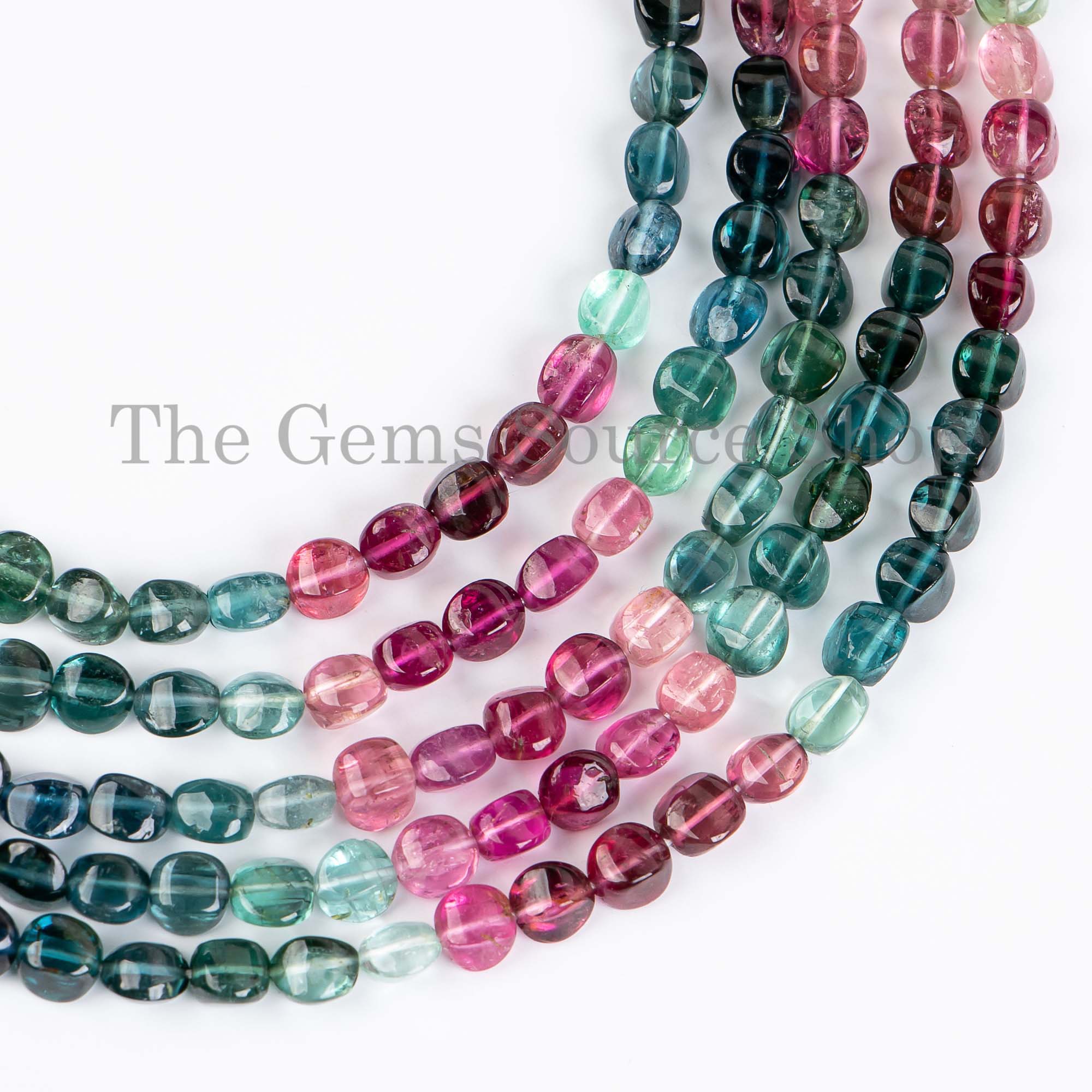 Natural Multi Tourmaline Beads, Tourmaline Smooth Twisted Beads, Multi Tourmaline Gemstone Beads