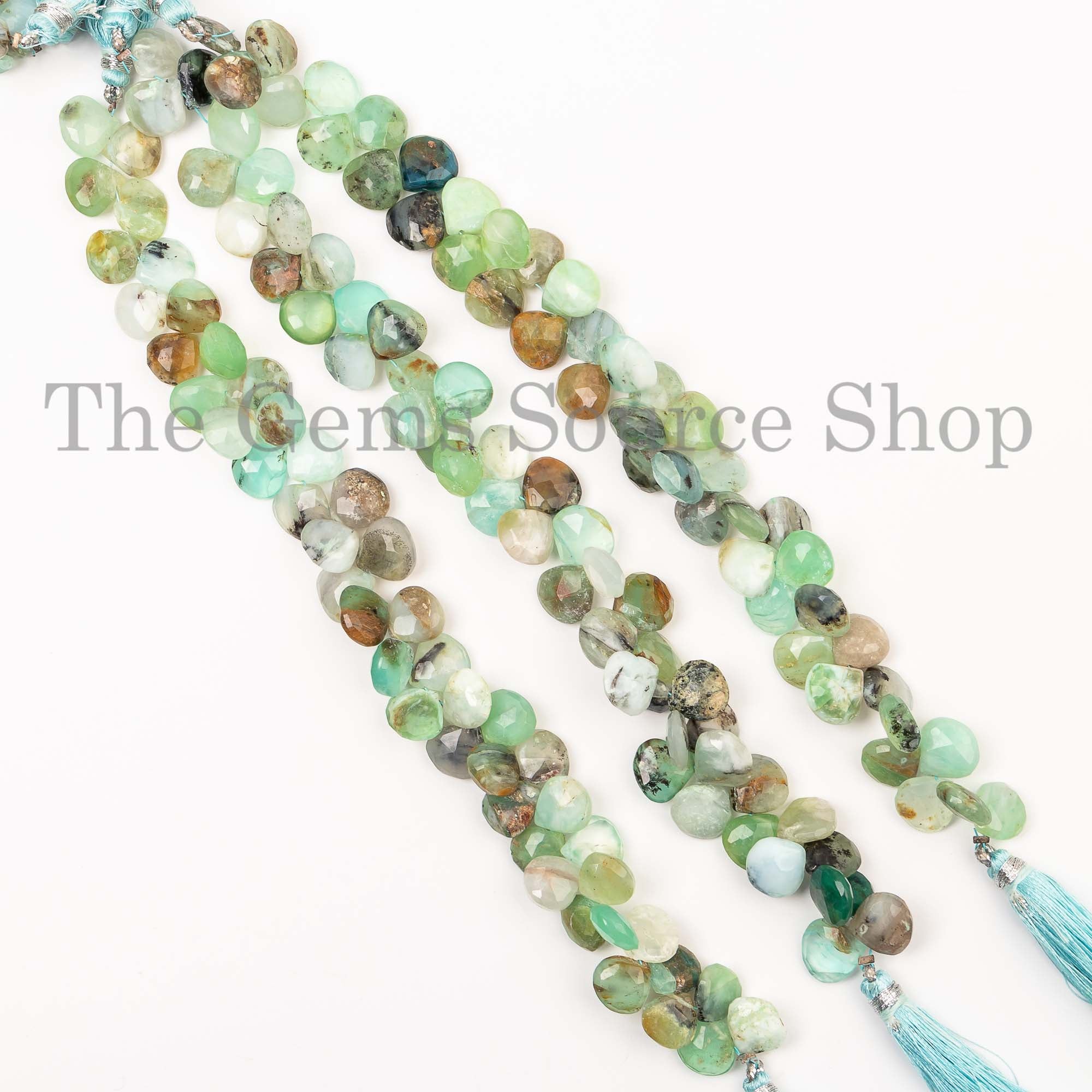 Wholesale Peru Opal Beads, Peru Opal Faceted Heart Beads, Side Drill Heart Beads, Briolette Beads
