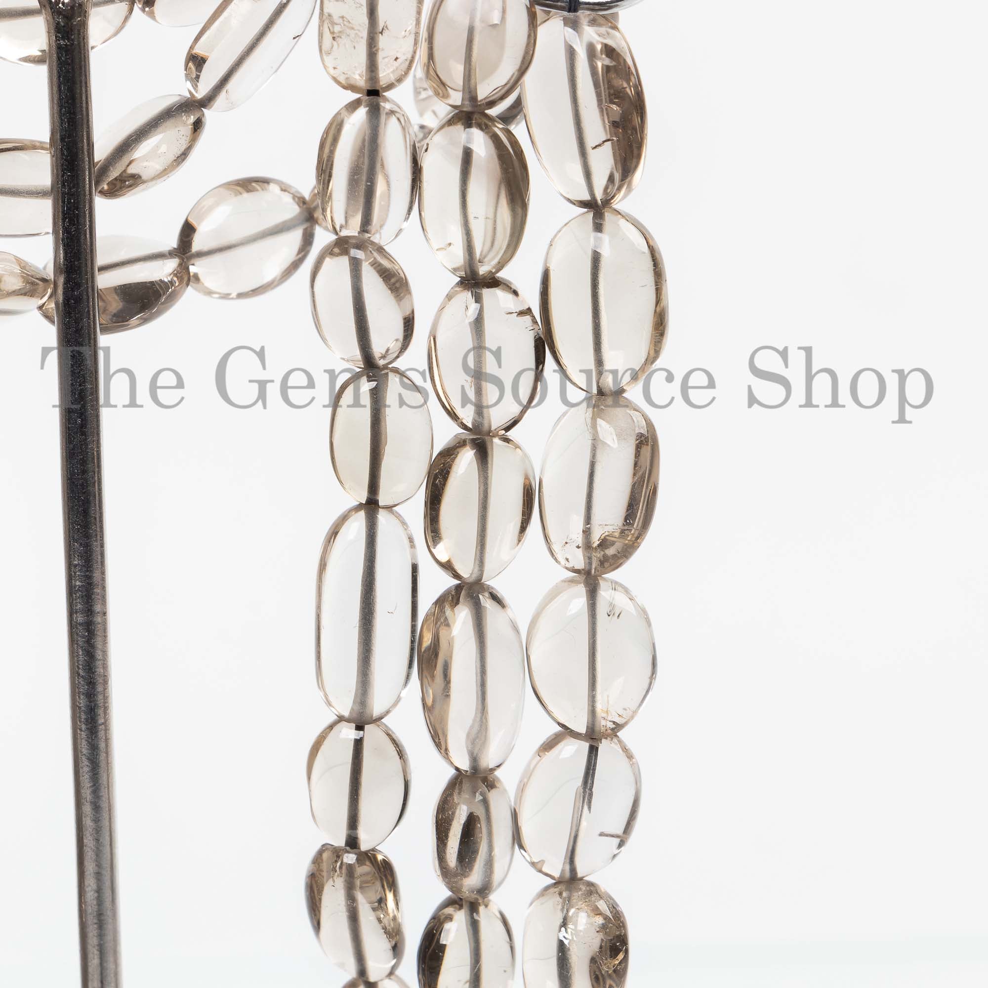 Smoky Quartz Oval Briolette, 8x10-9x16mm Smoky Quartz Beads, Center Drill Beads, Smoky Quartz Briolette, Gemstone Beads For Jewelry