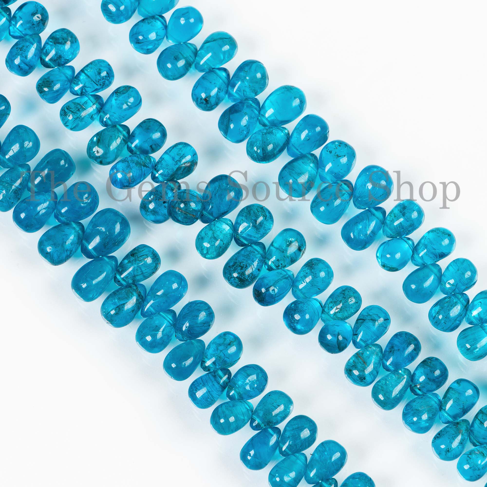 Top Quality Neon Apatite Drop Briolette, 5x7-6x9.5mm Neon Apatite Beads, Smooth Beads, Tear Drop Beads,Apatite Drop Beads, Apatite Gemstone