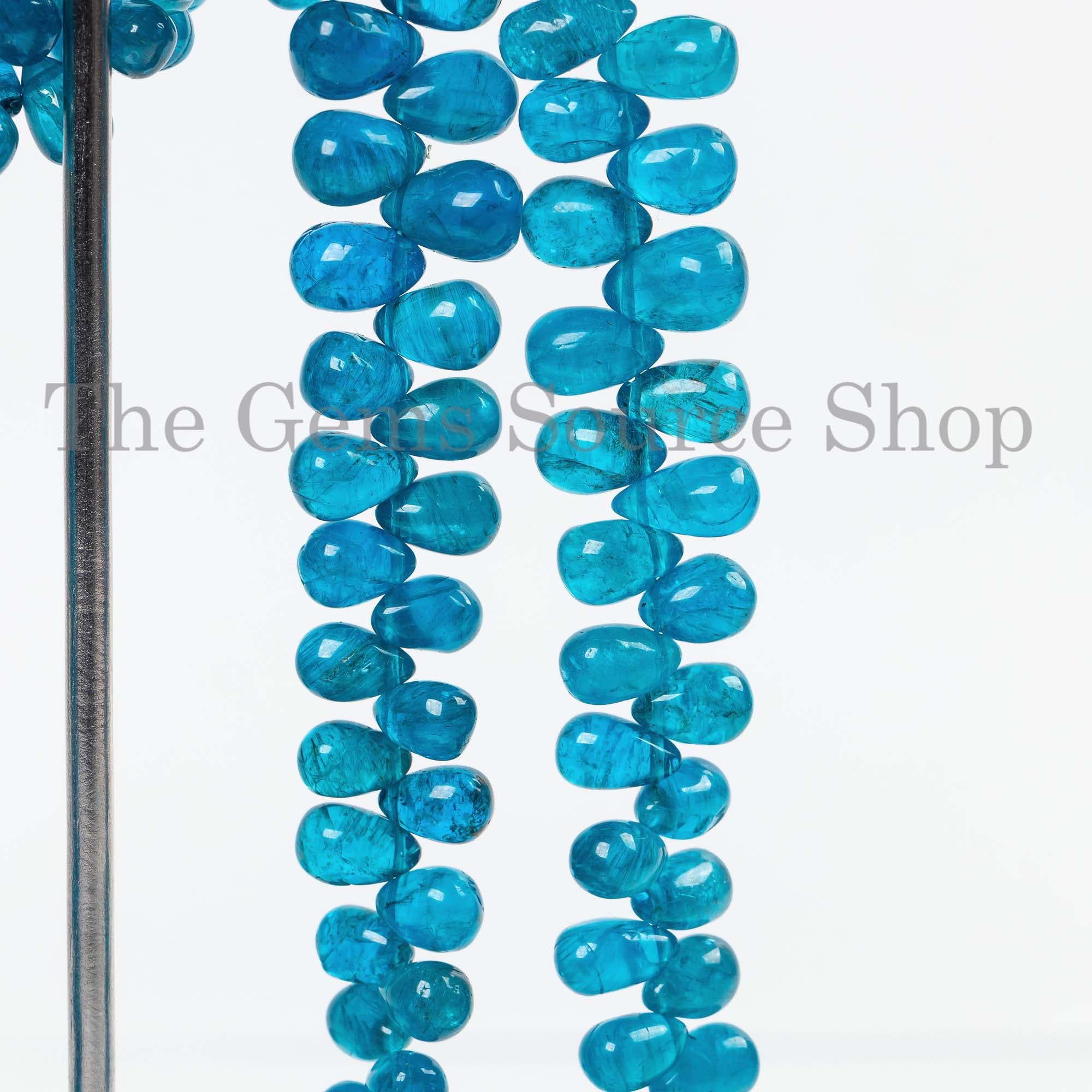 Top Quality Neon Apatite Drop Briolette, 5x7-6x9.5mm Neon Apatite Beads, Smooth Beads, Tear Drop Beads,Apatite Drop Beads, Apatite Gemstone