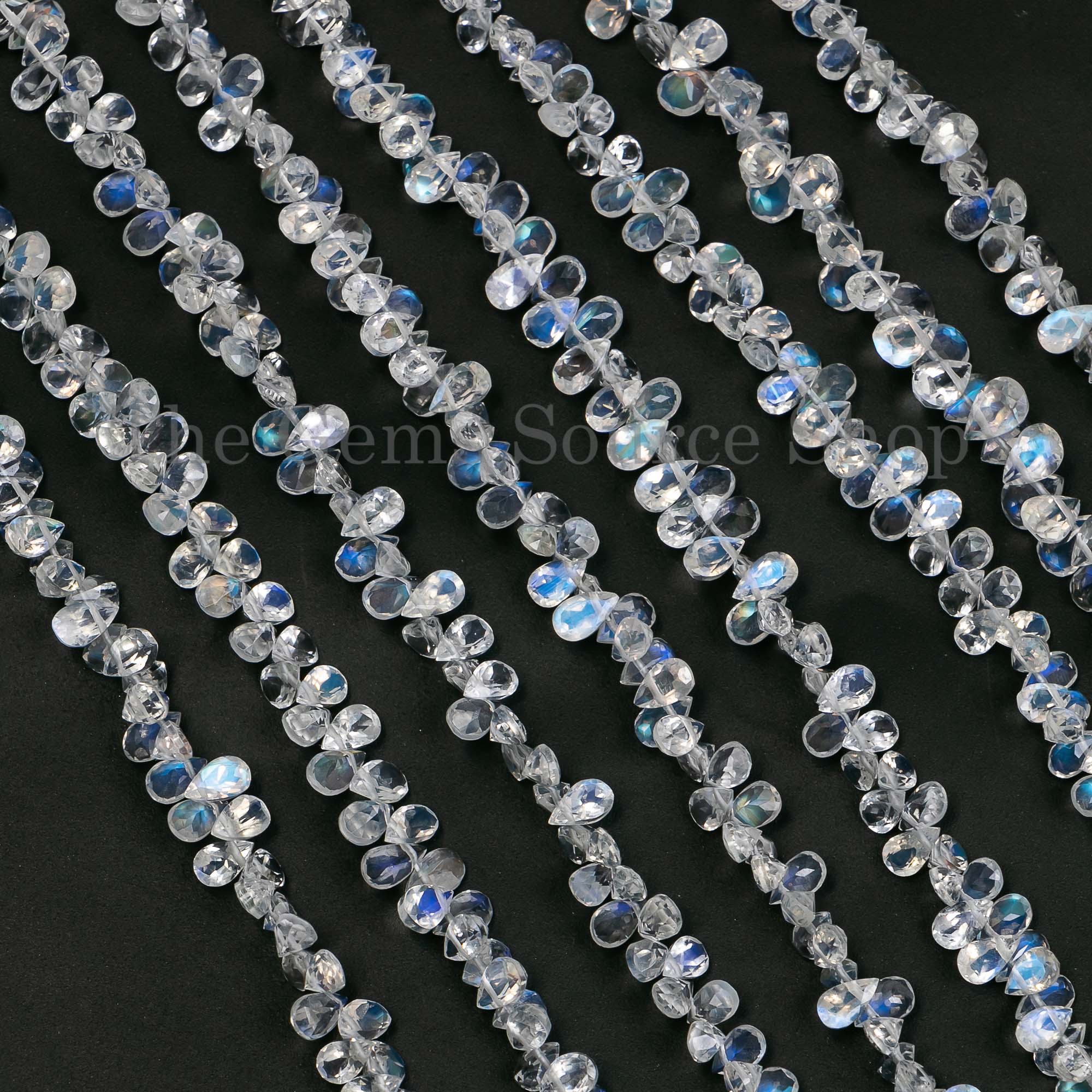 Super Top Quality Rainbow Moonstone Faceted Pear Briolette, Pear SHape Beads, Wholesale Beads