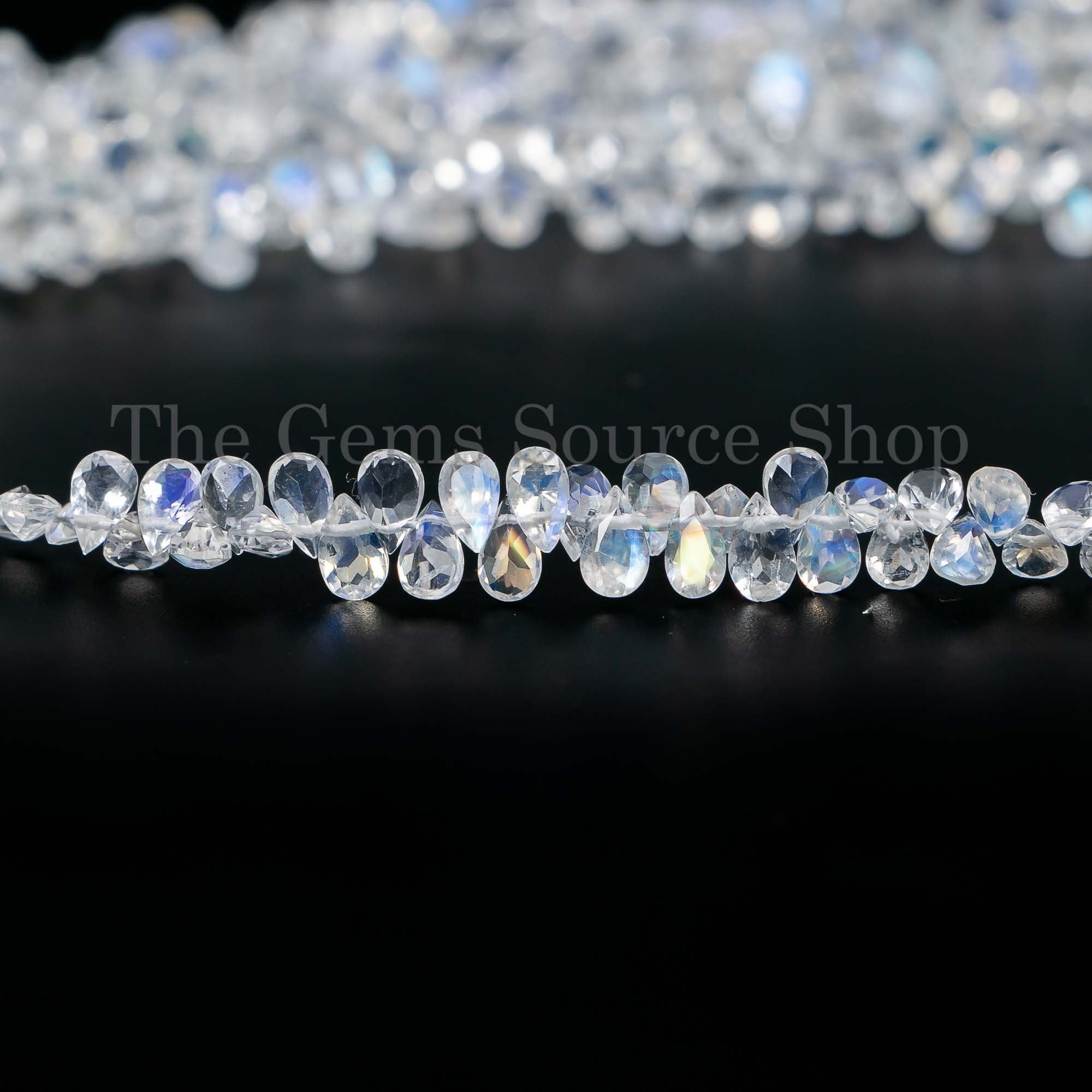 Super Top Quality Rainbow Moonstone Faceted Pear Briolette, Pear SHape Beads, Wholesale Beads