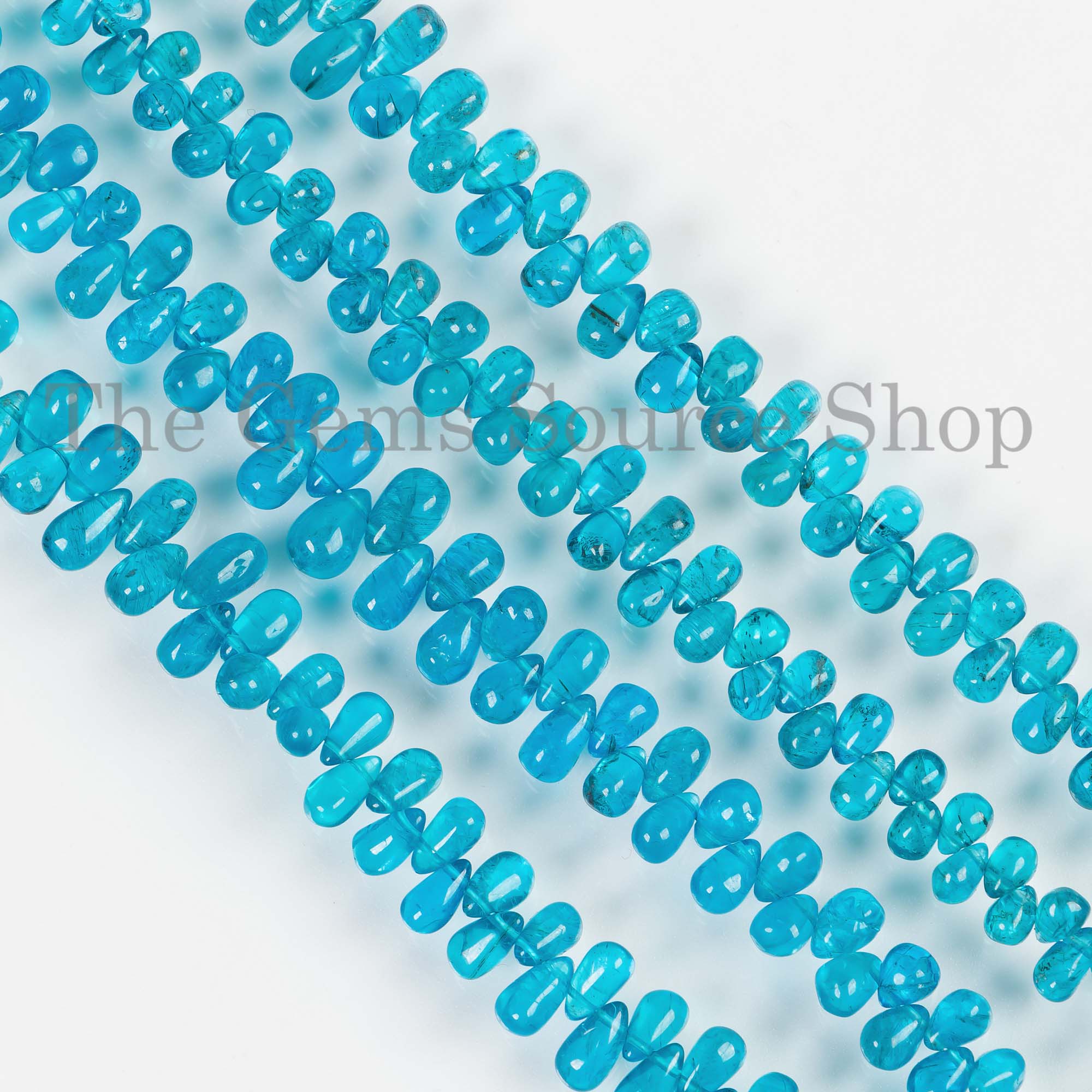 3.5x5-4x7.5mm Top Quality Neon Apatite Beads, Neon Apatite Beads, Smooth Beads, Tear Drop Briolette, Apatite Drop Beads, Gemstone Beads