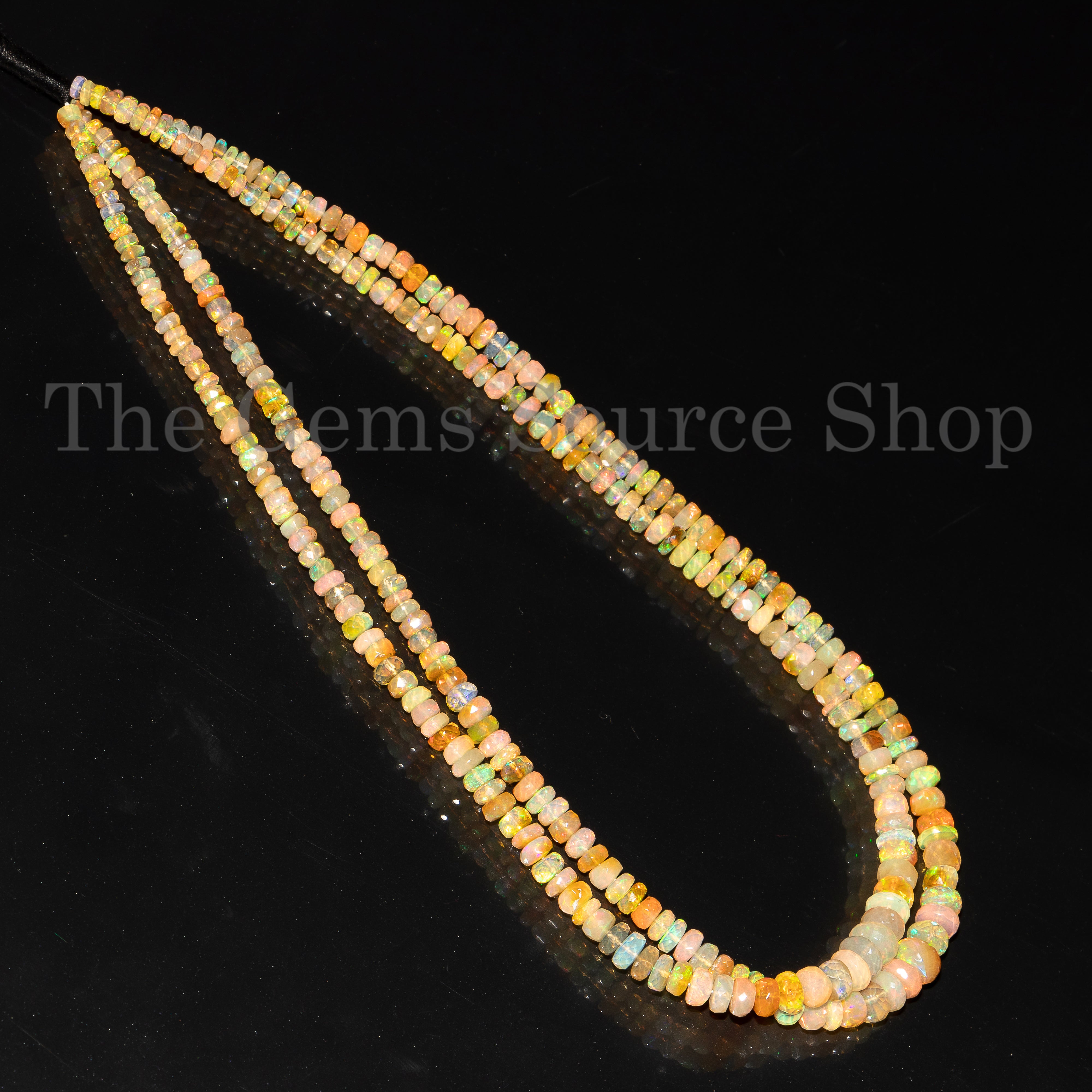 3-4mm Ethiopian Opal Faceted Beads, Ethiopian Opal Rondelle Shape Beads, Fire Opal Beads, Ethiopian Opal Briolettes, Opal Gemstone Beads