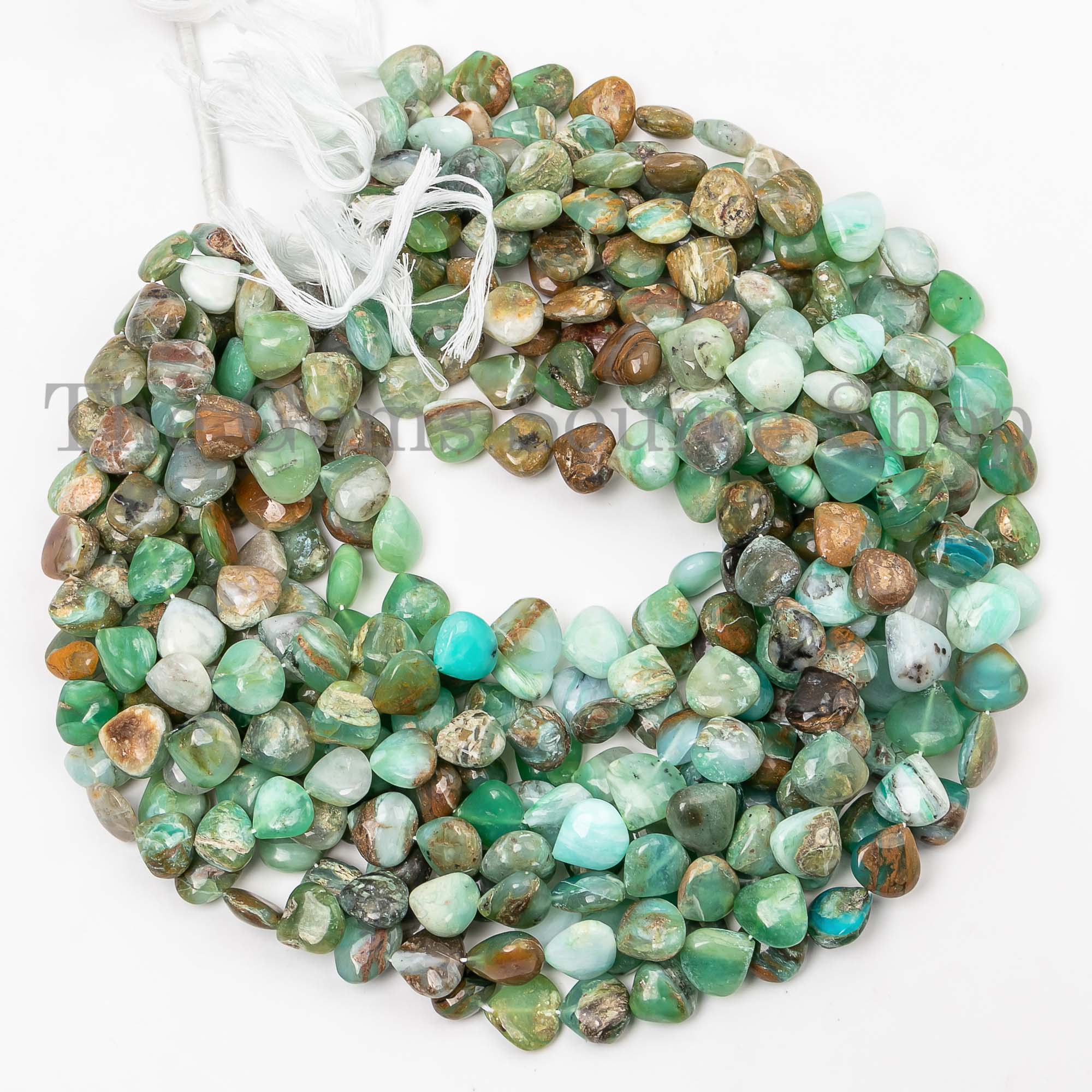 Peru Opal Beads, Peru Opal Smooth Beads, Peru Opal Heart Shape Beads, Straight Drill Heart Beads