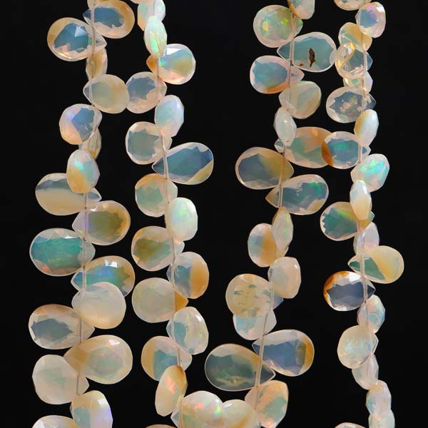 Natural Ethiopian Opal Faceted Pear Shape Gemstone Beads