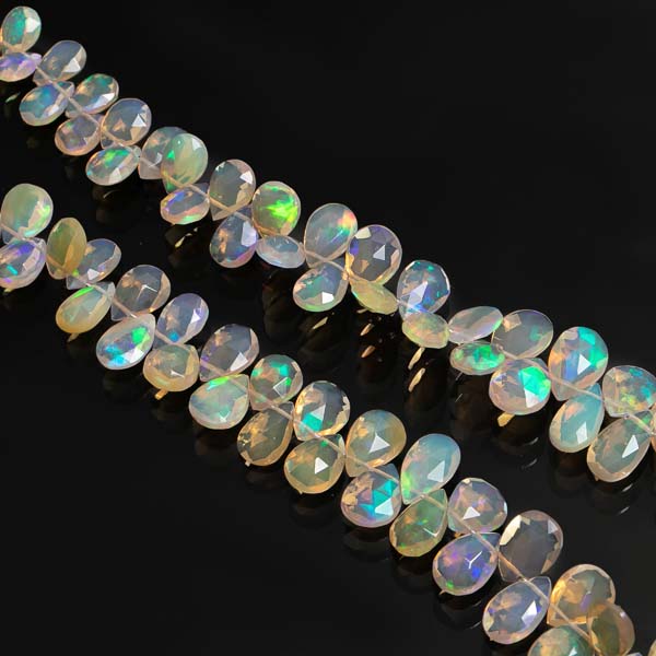 Wholesale Manufacturer Ethiopian Opal Faceted Pear Briolette, Opal Pear Beads, Gemstone Beads