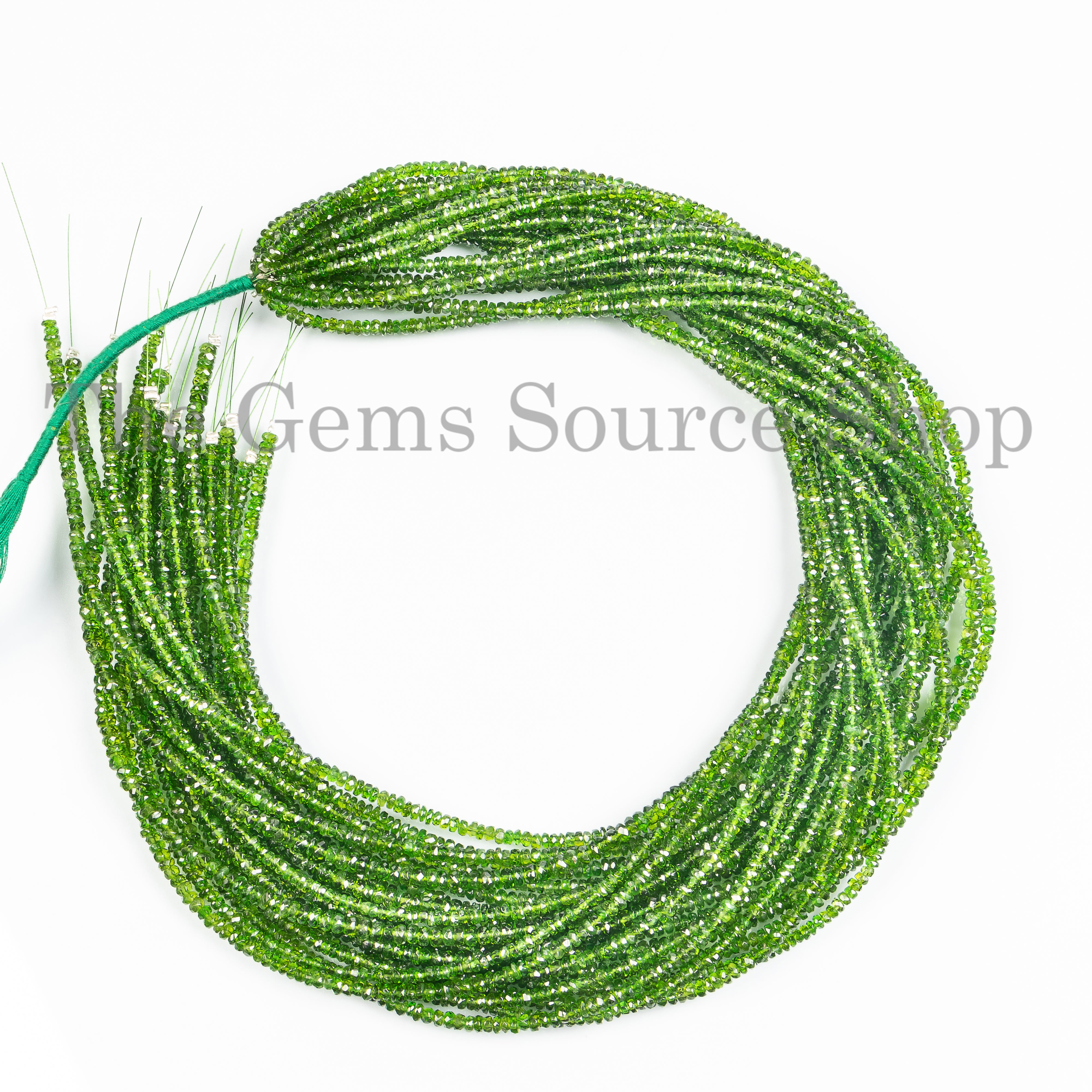 Top Quality Chrome Diopside Faceted Rondelle Beads,2.5-4mm Chrome Diopside Beads, Rondelle Beads, Chrome Diopside Rondelle, Gemstone Beads