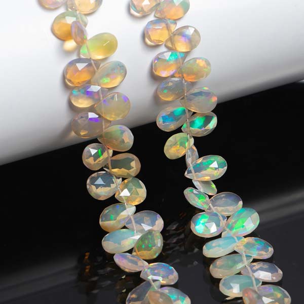 Wholesale Manufacturer Ethiopian Opal Faceted Pear Briolette, Opal Pear Beads, Gemstone Beads