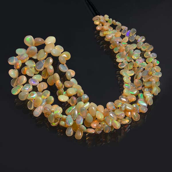 Natural Ethiopian Opal Smooth Pear Briolette, Opal Pear Beads, Opal Gemstone Jewelry