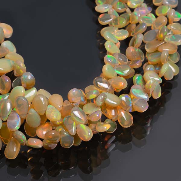 Natural Ethiopian Opal Smooth Pear Briolette, Opal Pear Beads, Opal Gemstone Jewelry