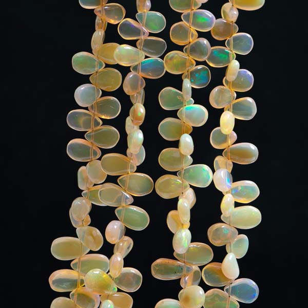 Natural Ethiopian Opal Smooth Pear Briolette, Opal Pear Beads, Opal Gemstone Jewelry