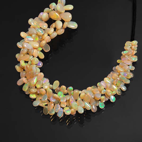 Natural Ethiopian Opal Smooth Pear Briolette, Opal Pear Beads, Opal Gemstone Jewelry