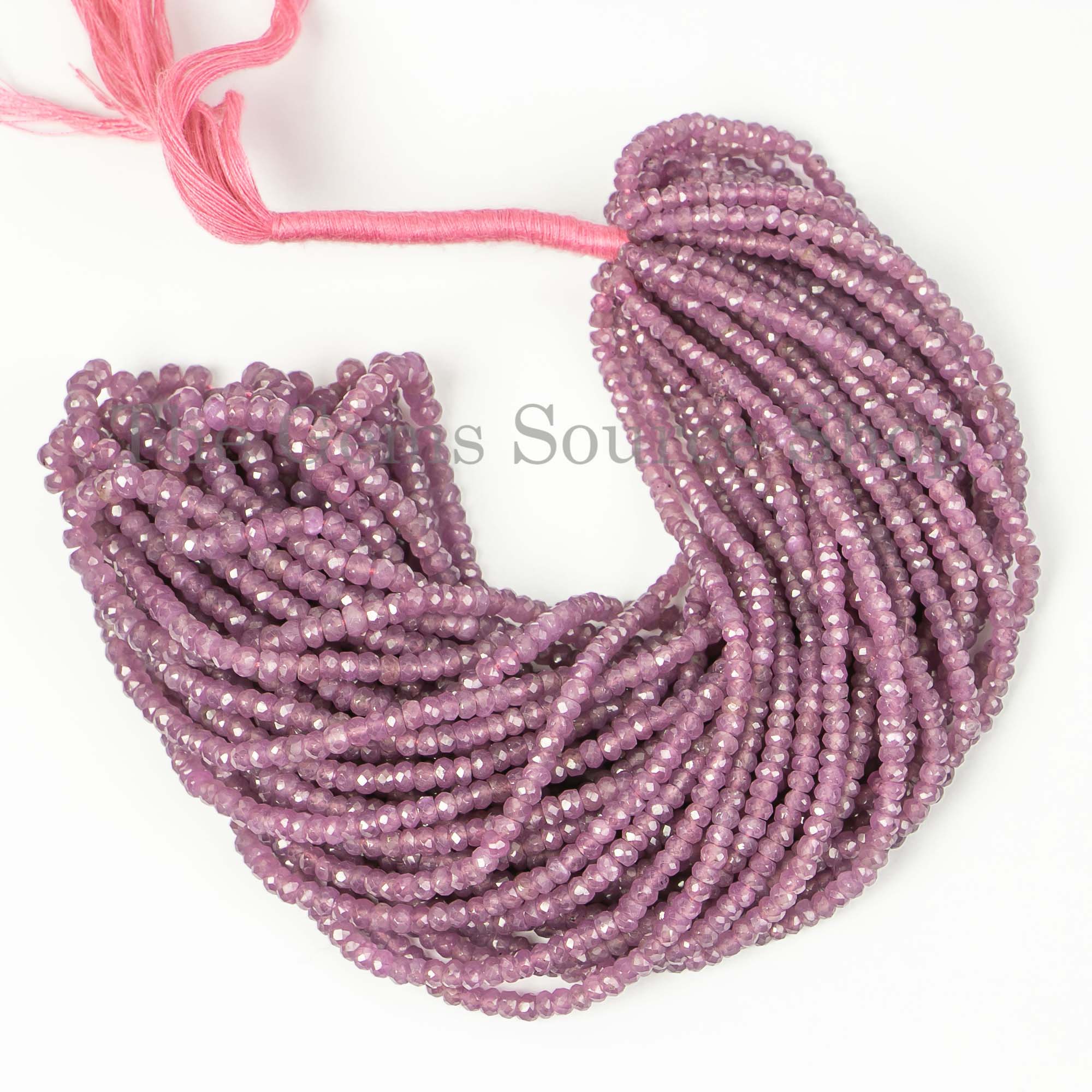 3-4.5mm Natural Ruby Gemstone Faceted Rondelle Shape Beads TGS-3513