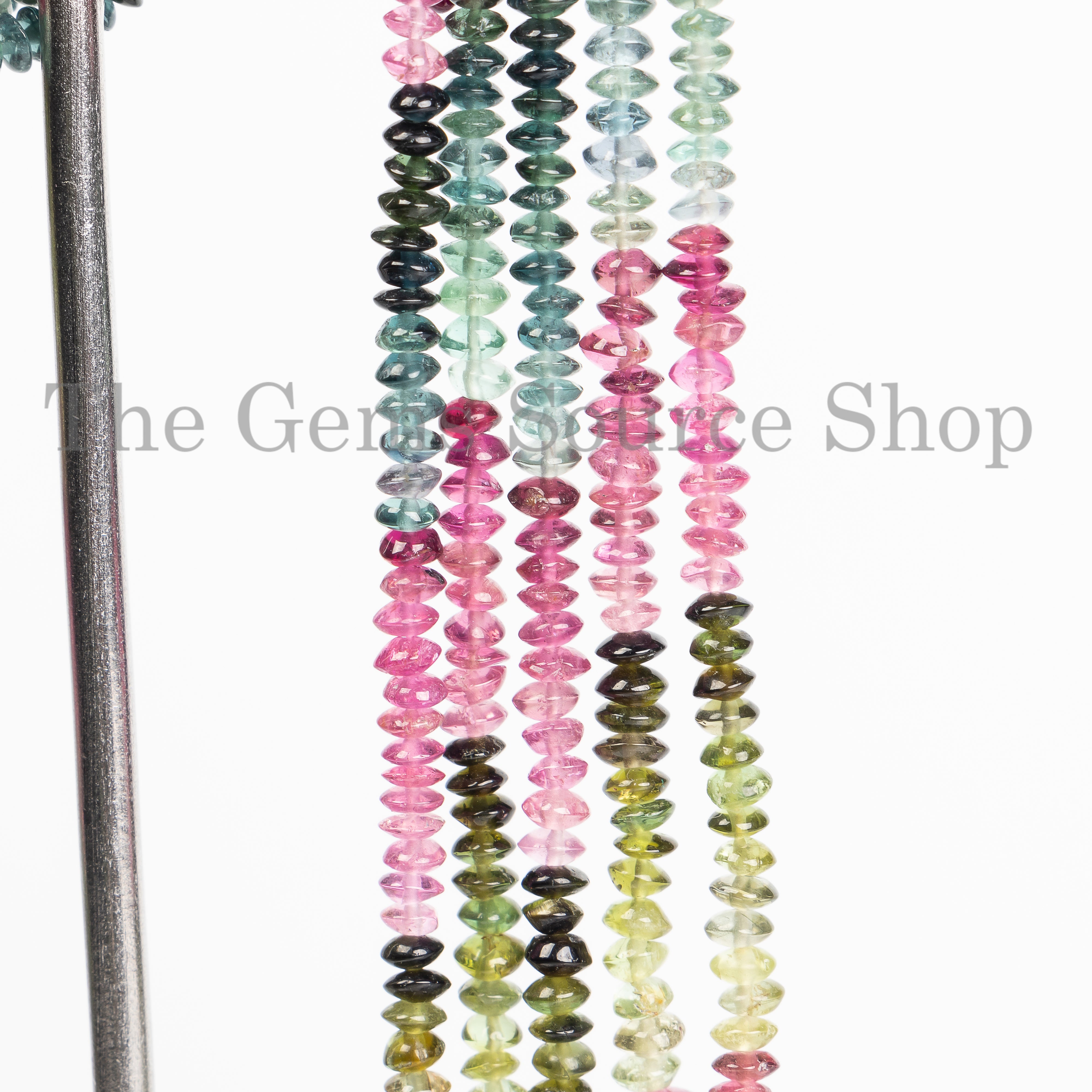 Multi Tourmaline 3-3.5mm Button Beads, Tourmaline Button Beads, Tourmaline Beads, Multi Tourmaline Beads, Smooth Tourmaline Beads